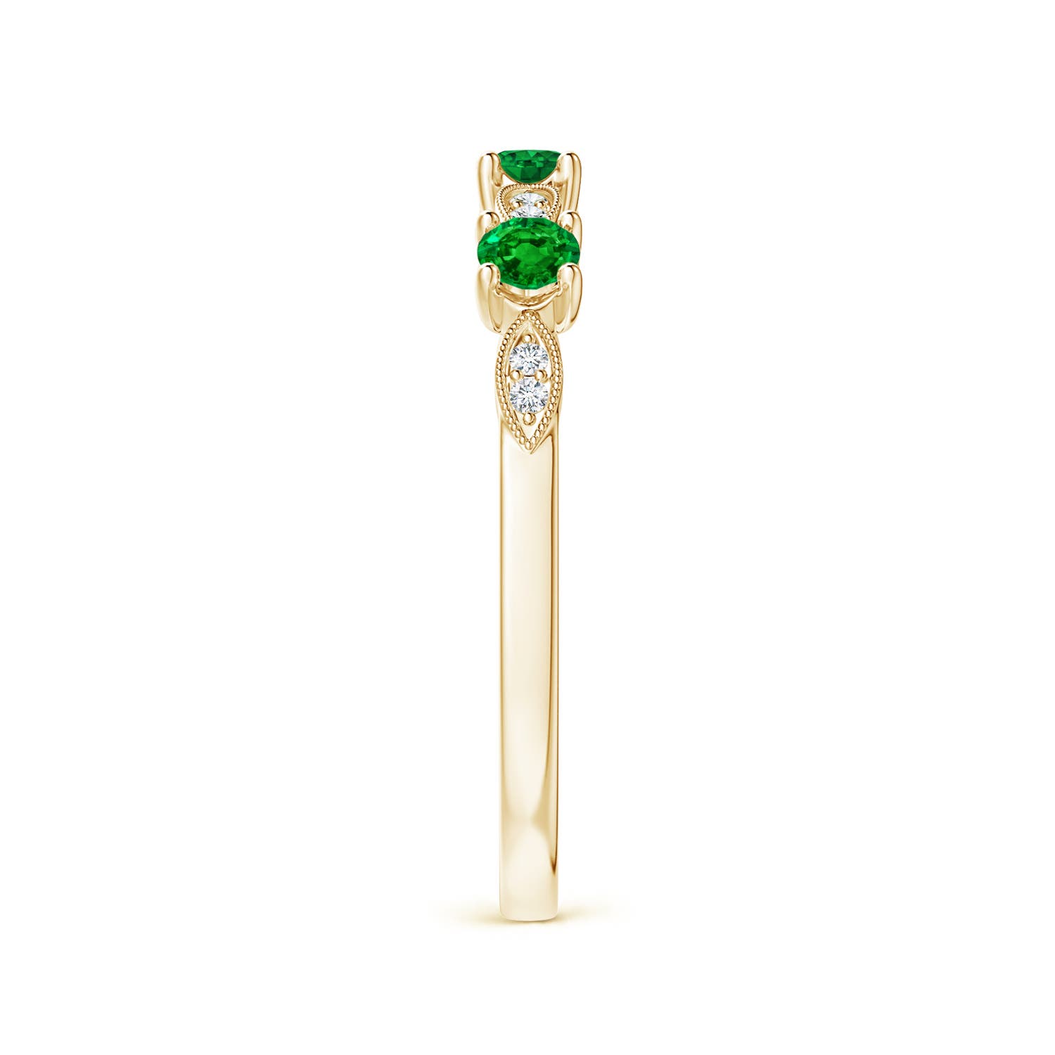 AAAA - Emerald / 0.28 CT / 14 KT Yellow Gold