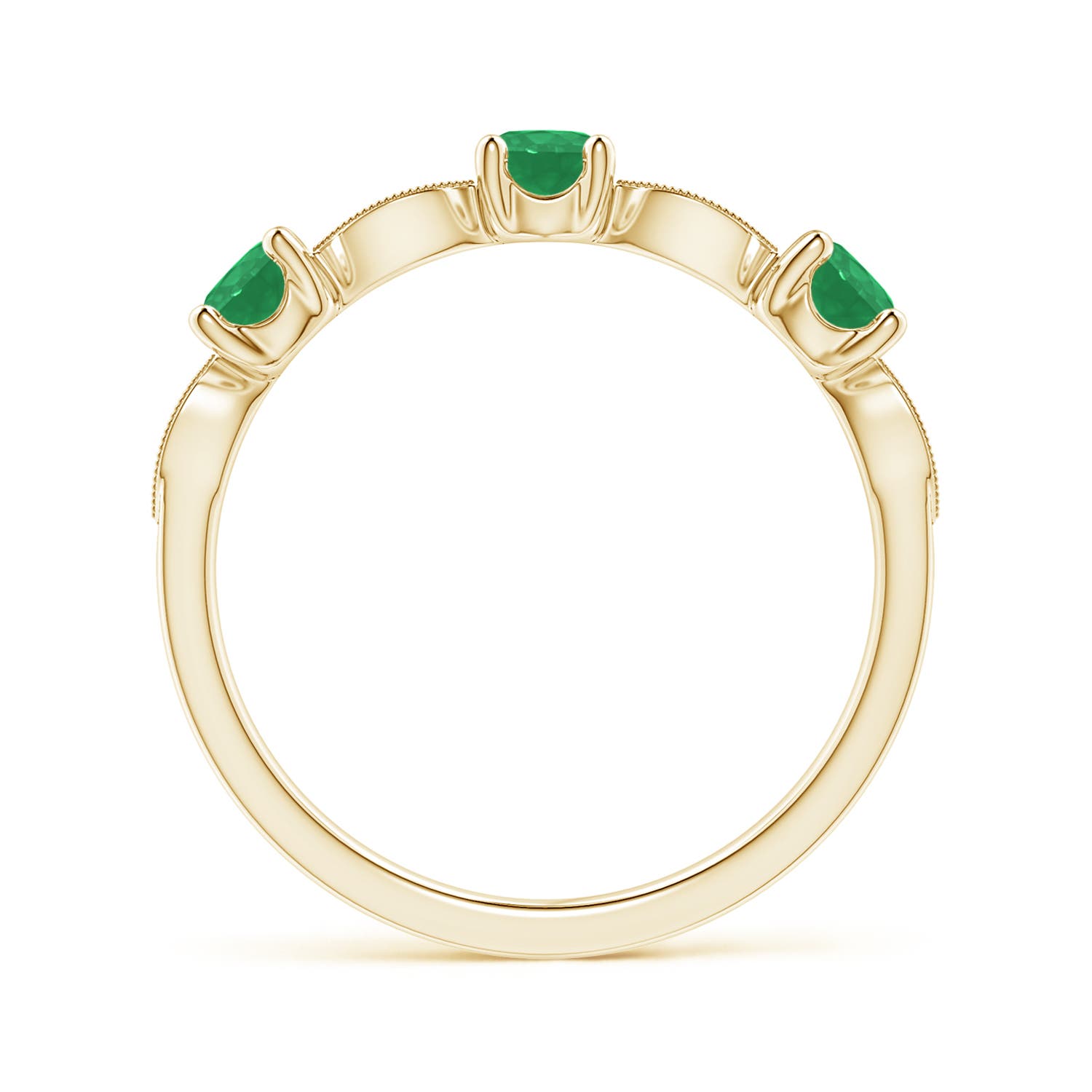 A - Emerald / 0.5 CT / 14 KT Yellow Gold