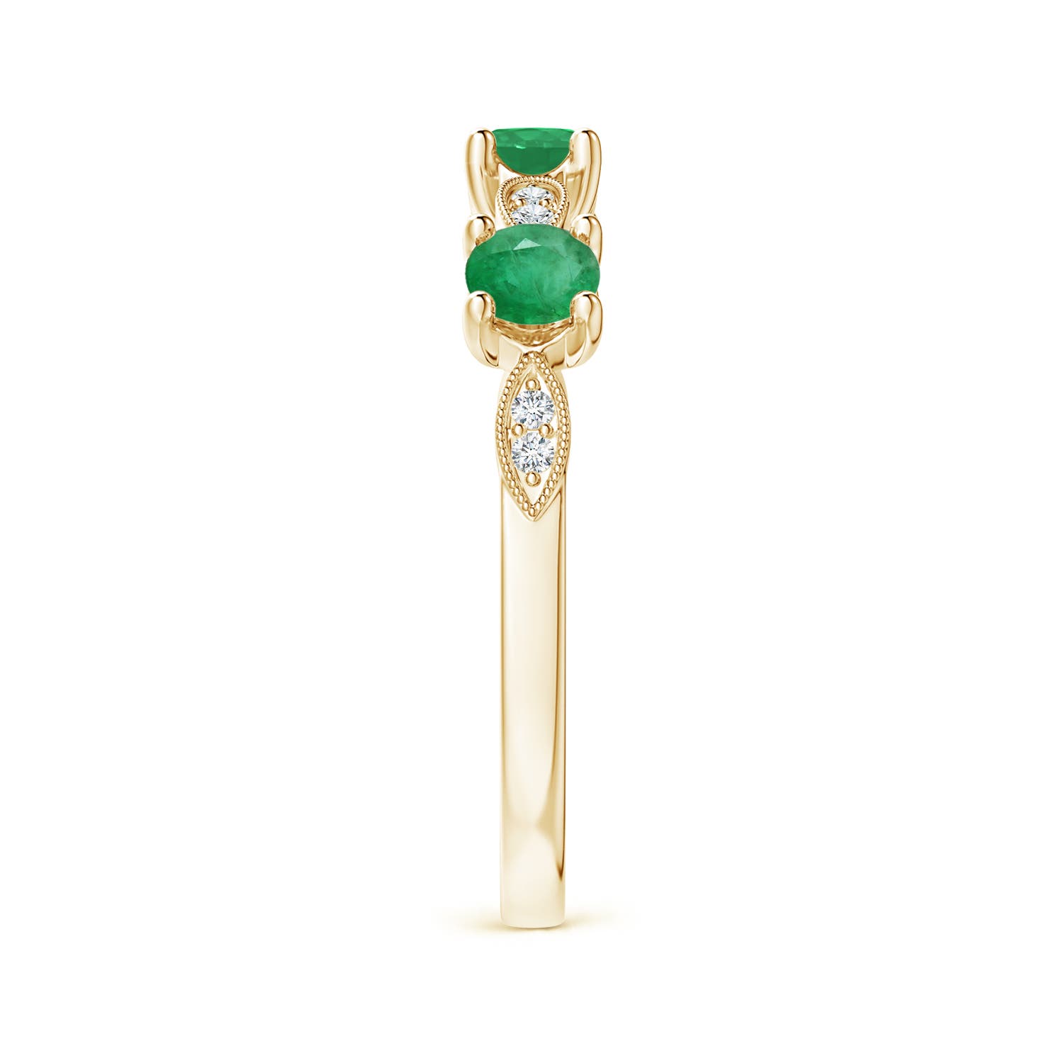 A - Emerald / 0.5 CT / 14 KT Yellow Gold