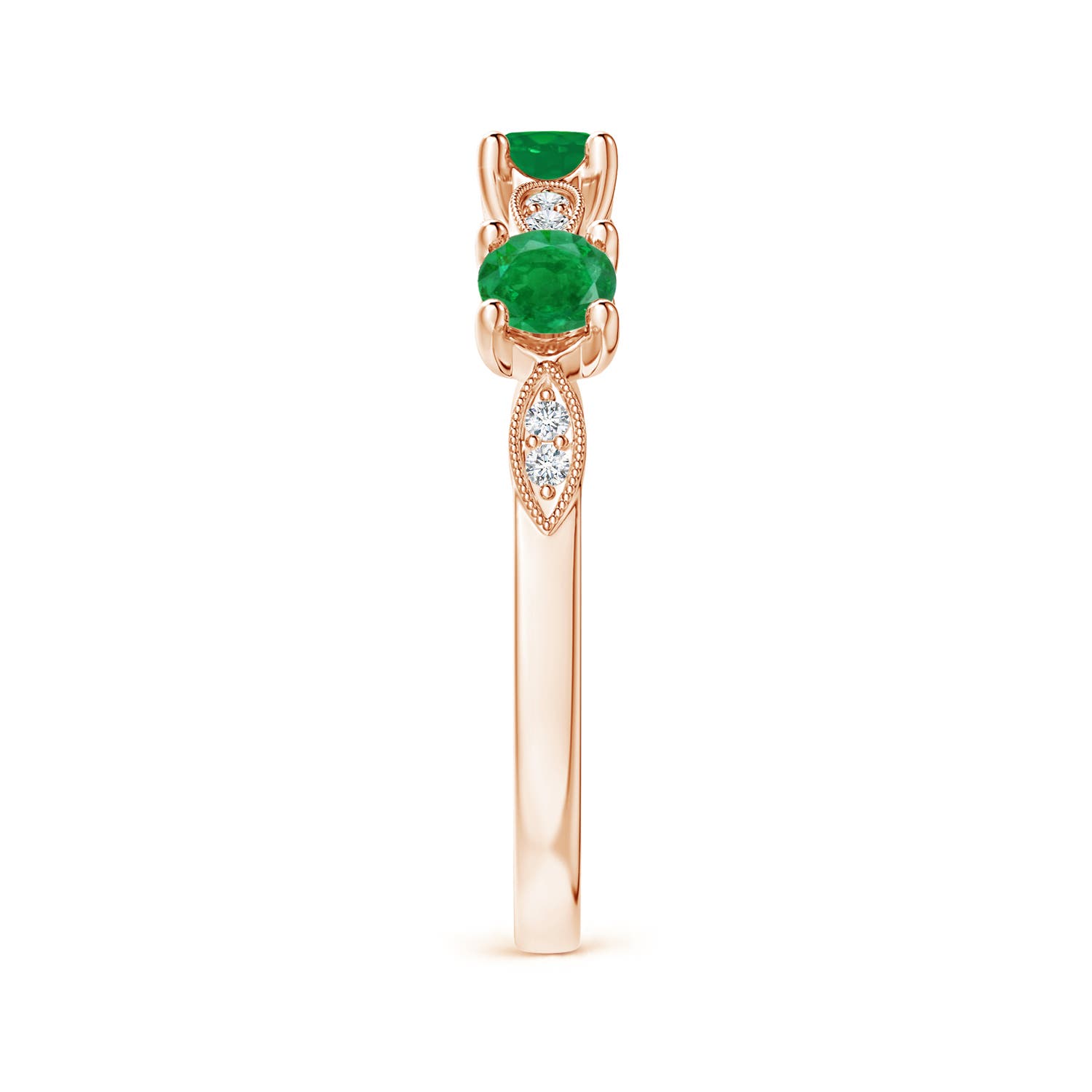 AA - Emerald / 0.5 CT / 14 KT Rose Gold