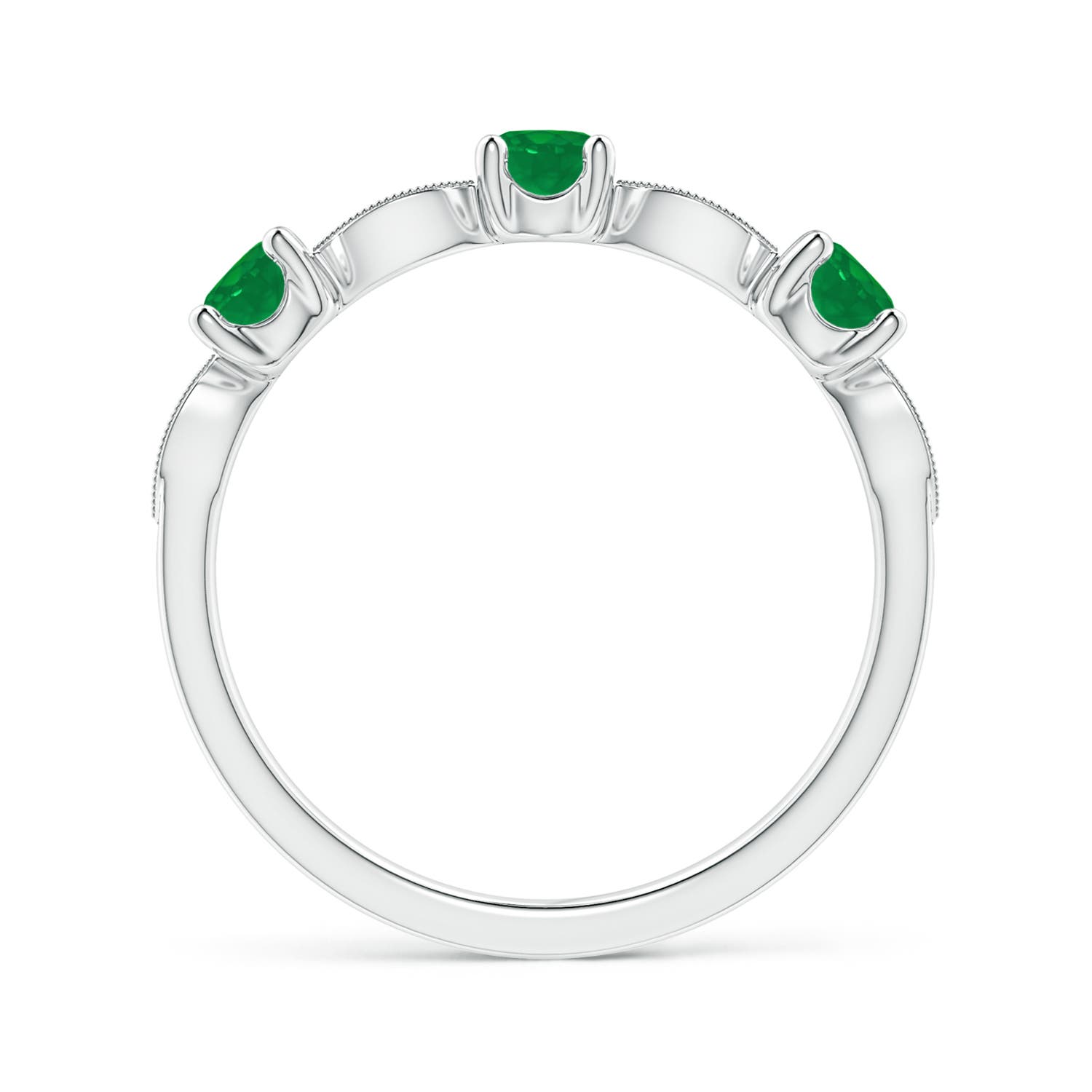 AA - Emerald / 0.5 CT / 14 KT White Gold