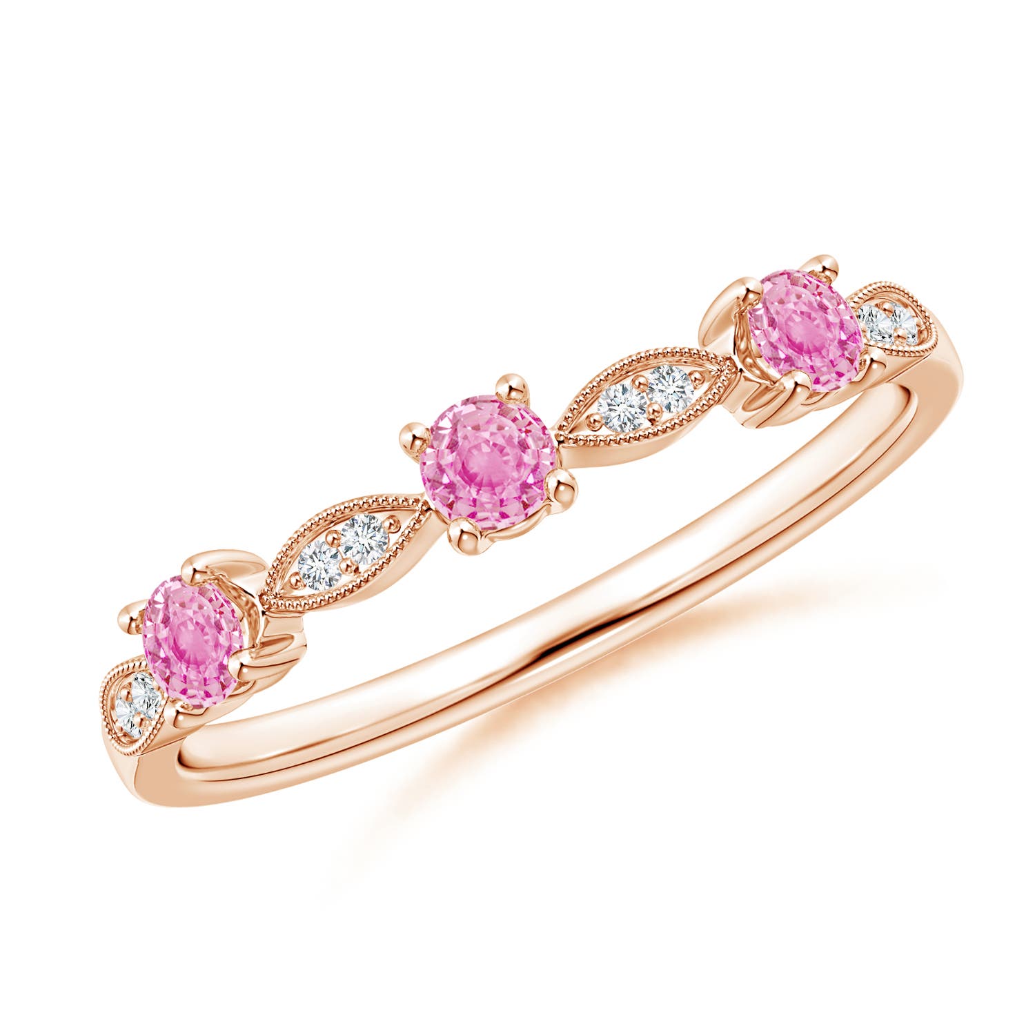 A - Pink Sapphire / 0.34 CT / 14 KT Rose Gold