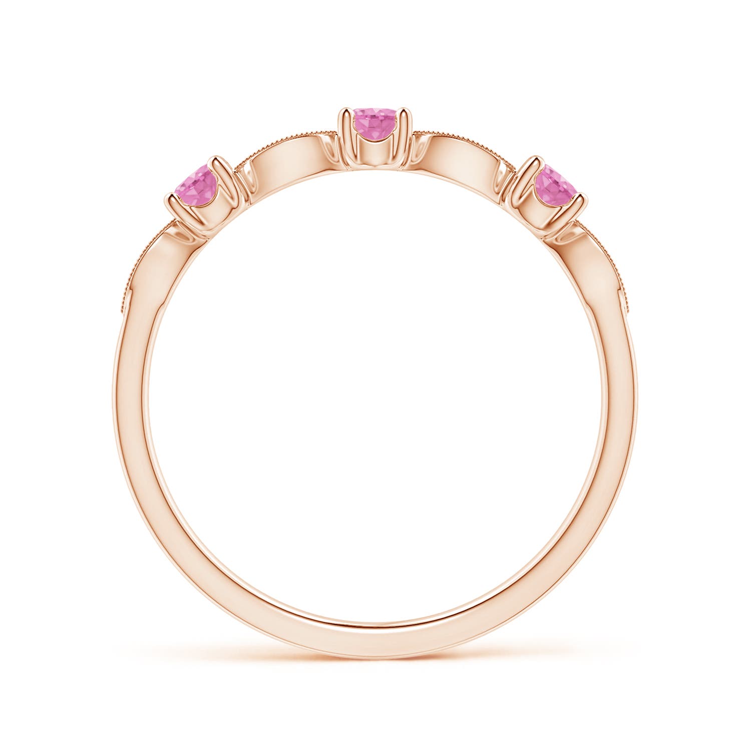 A - Pink Sapphire / 0.34 CT / 14 KT Rose Gold