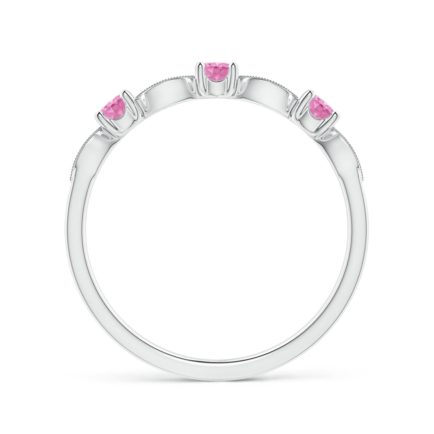 A - Pink Sapphire / 0.34 CT / 14 KT White Gold