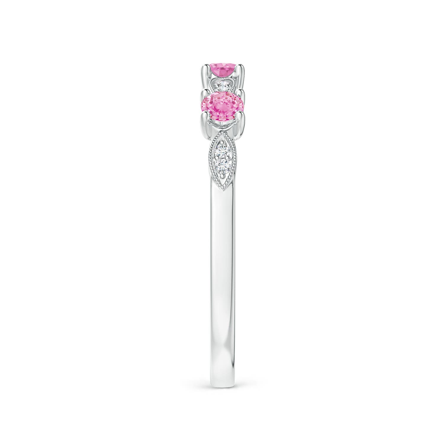 A - Pink Sapphire / 0.34 CT / 14 KT White Gold