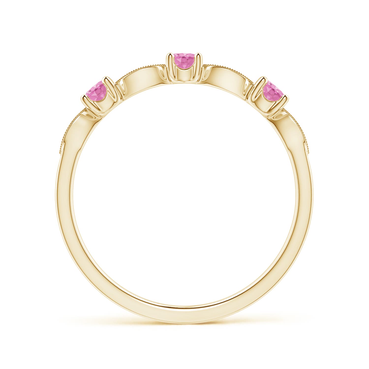 A - Pink Sapphire / 0.34 CT / 14 KT Yellow Gold