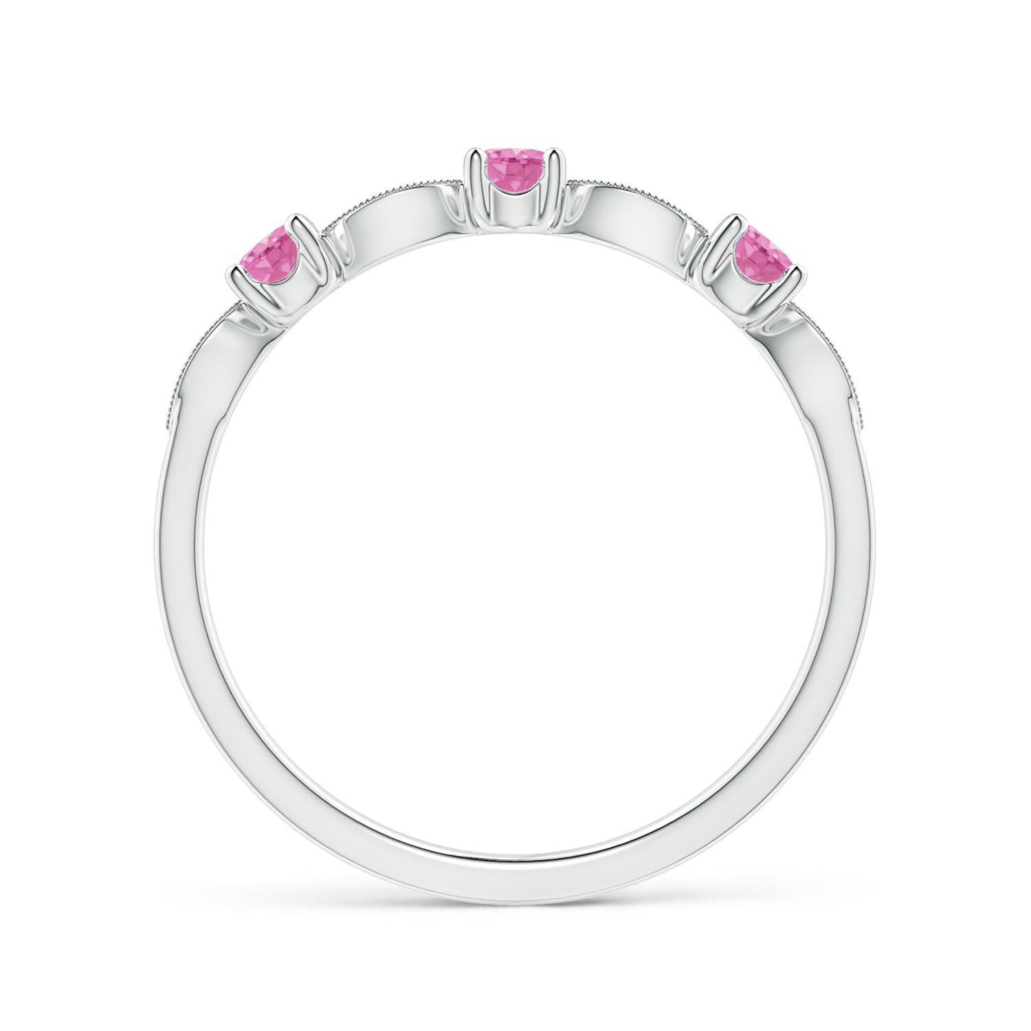 AA - Pink Sapphire / 0.34 CT / 14 KT White Gold