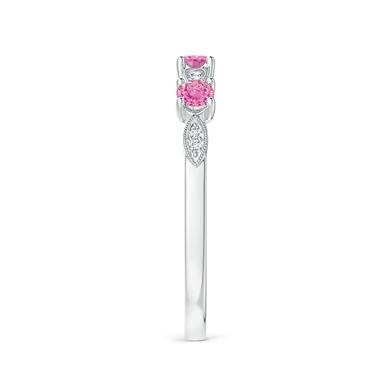 AA - Pink Sapphire / 0.34 CT / 14 KT White Gold