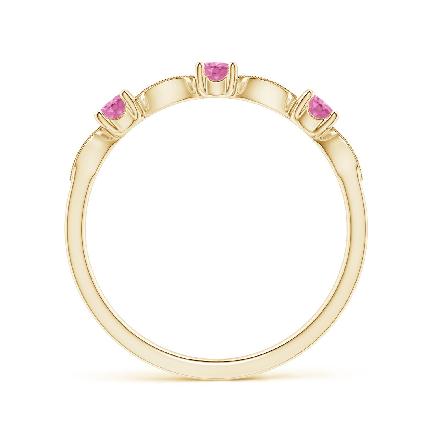 AA - Pink Sapphire / 0.34 CT / 14 KT Yellow Gold