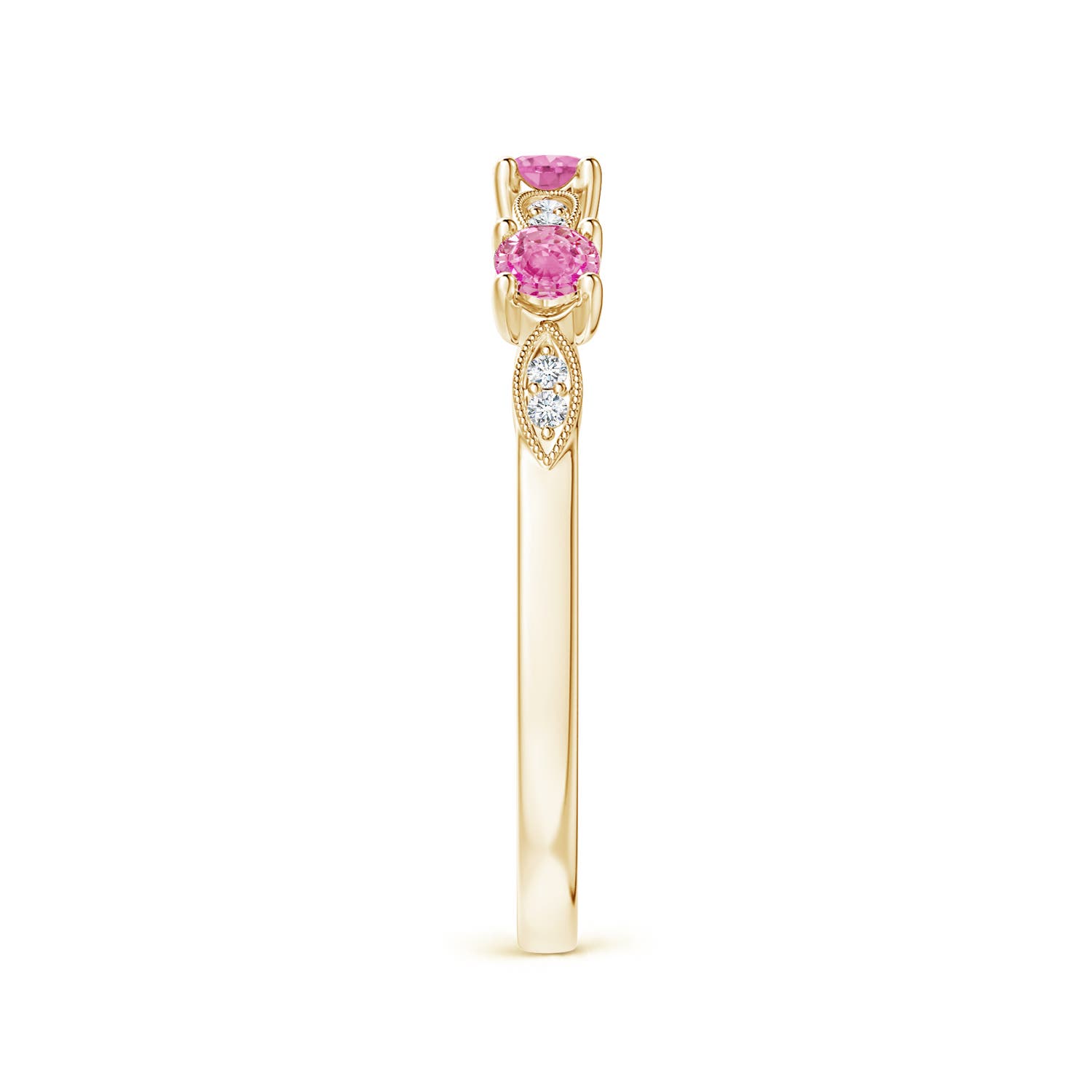 AA - Pink Sapphire / 0.34 CT / 14 KT Yellow Gold