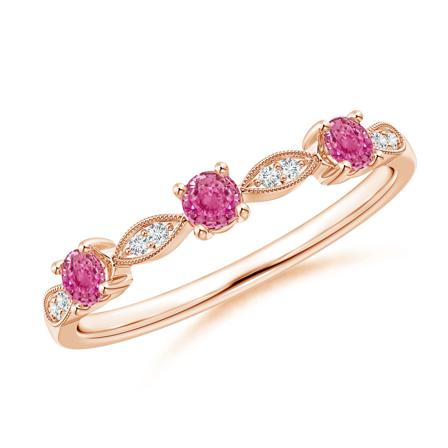 AAA - Pink Sapphire / 0.34 CT / 14 KT Rose Gold