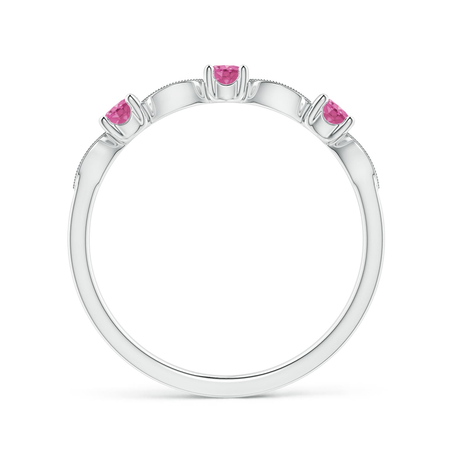 AAA - Pink Sapphire / 0.34 CT / 14 KT White Gold