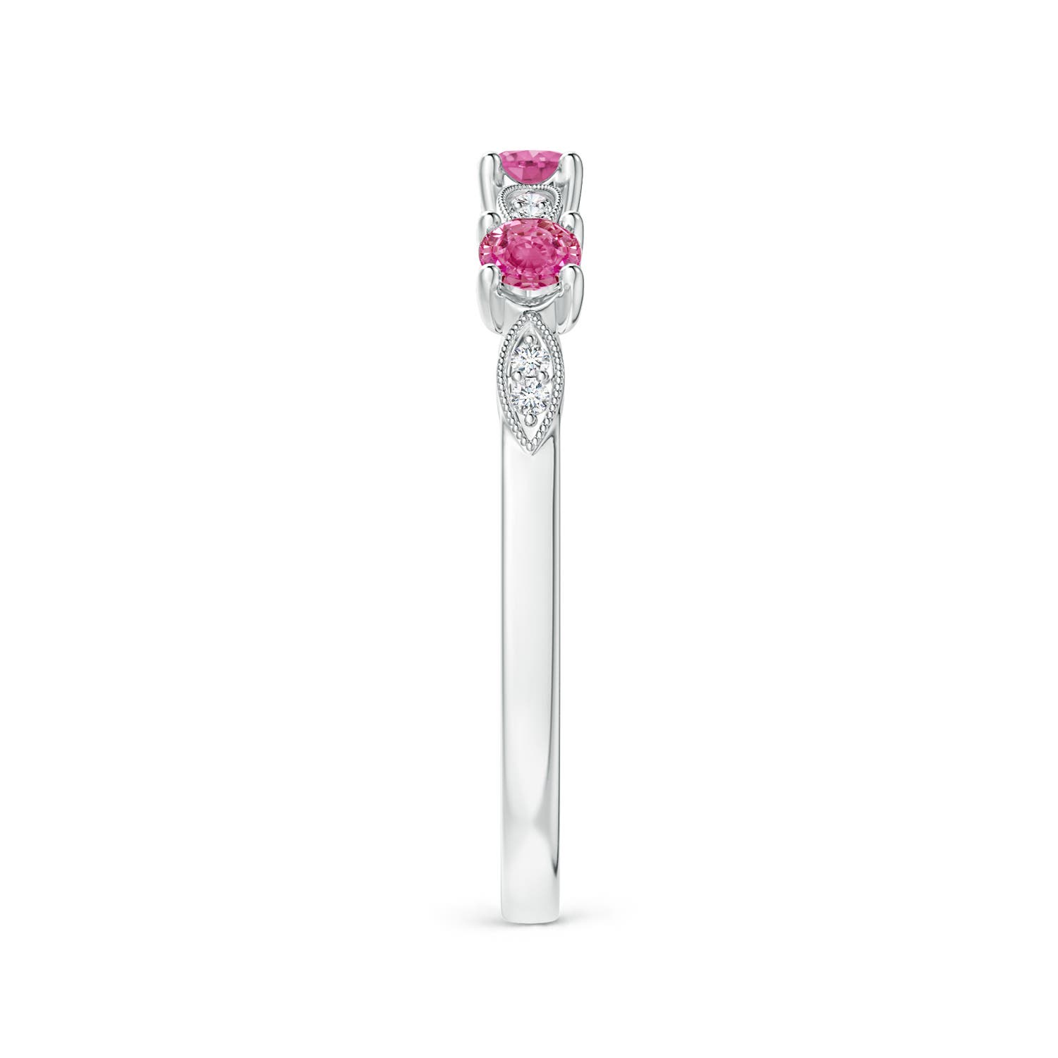 AAA - Pink Sapphire / 0.34 CT / 14 KT White Gold