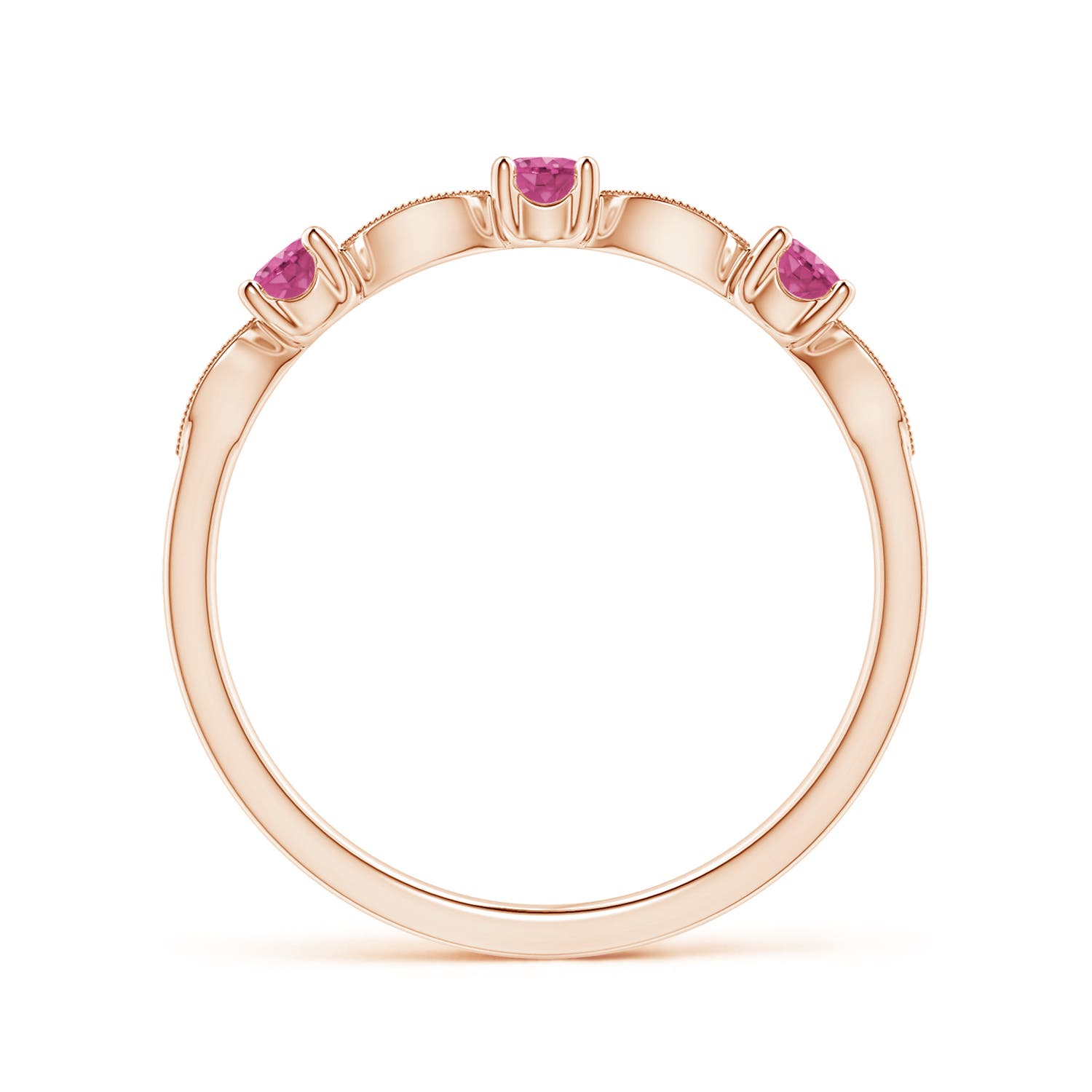 AAAA - Pink Sapphire / 0.34 CT / 14 KT Rose Gold