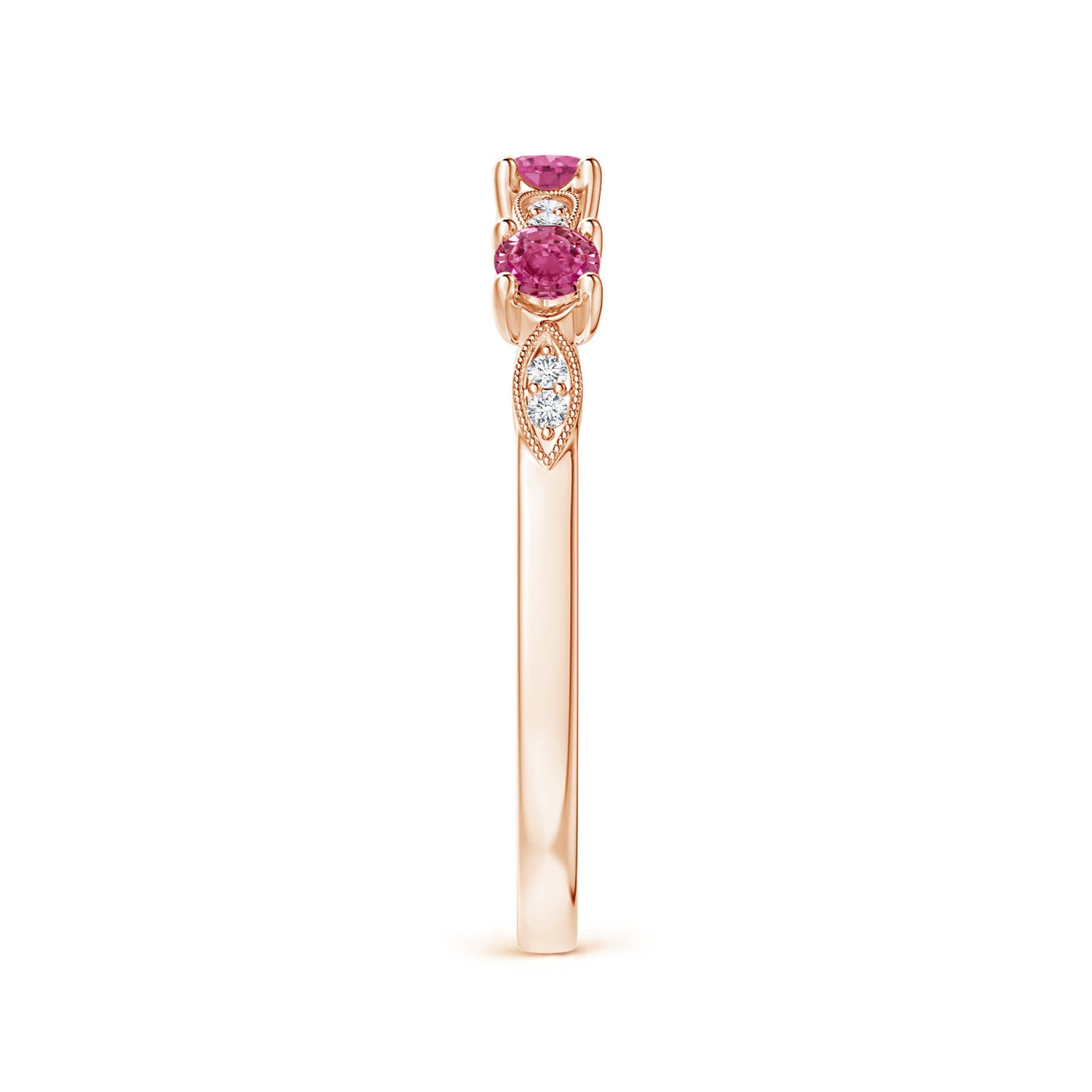 AAAA - Pink Sapphire / 0.34 CT / 14 KT Rose Gold