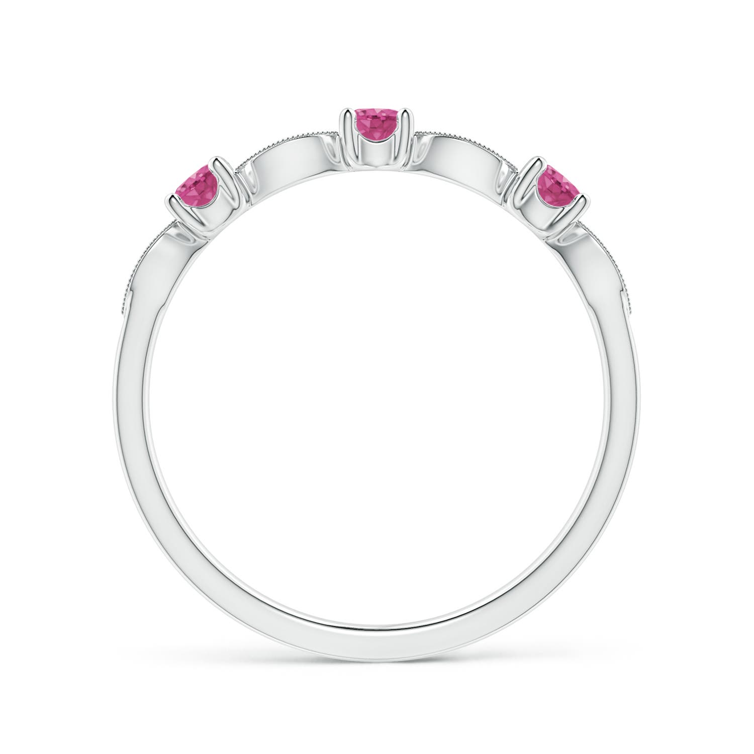 AAAA - Pink Sapphire / 0.34 CT / 14 KT White Gold