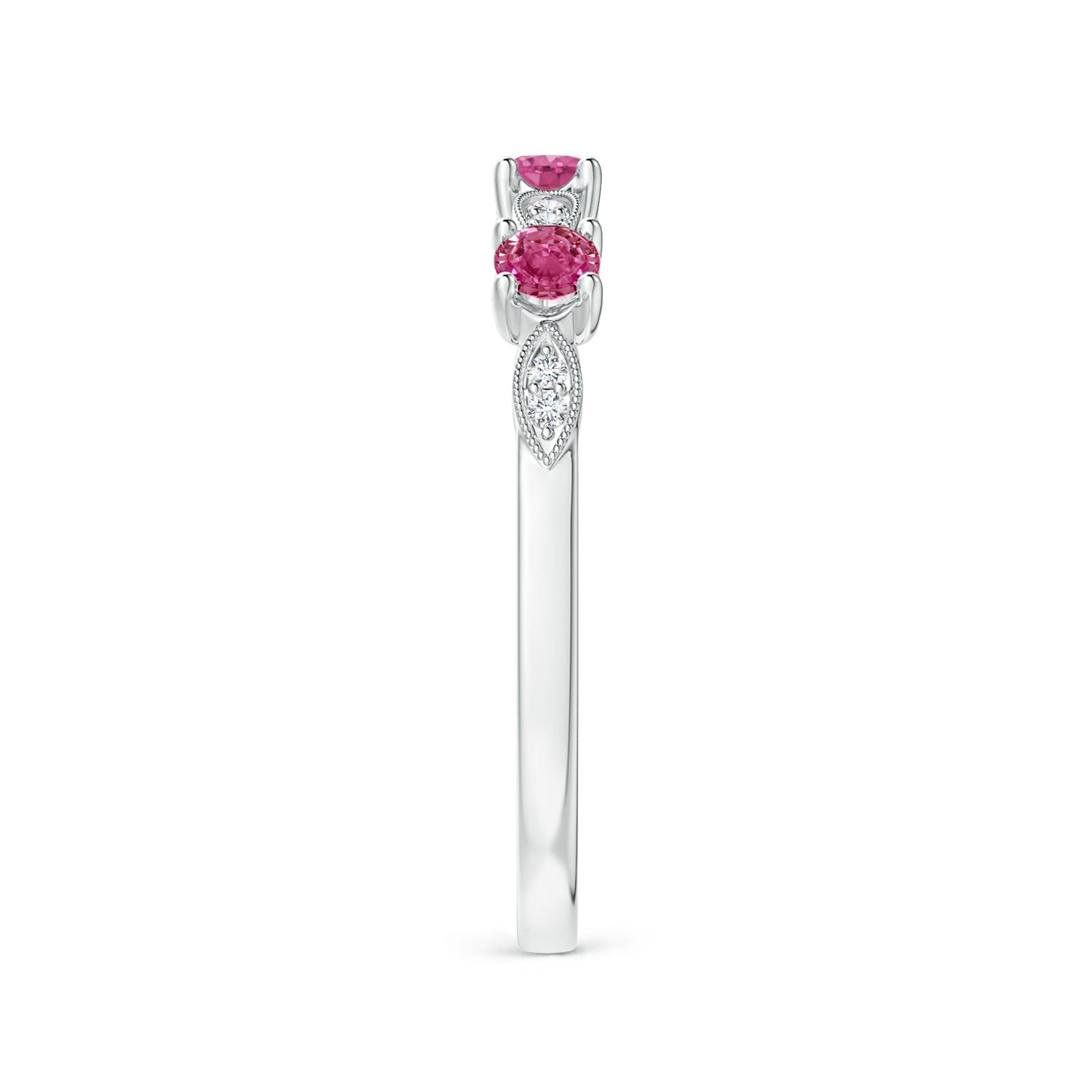 AAAA - Pink Sapphire / 0.34 CT / 14 KT White Gold