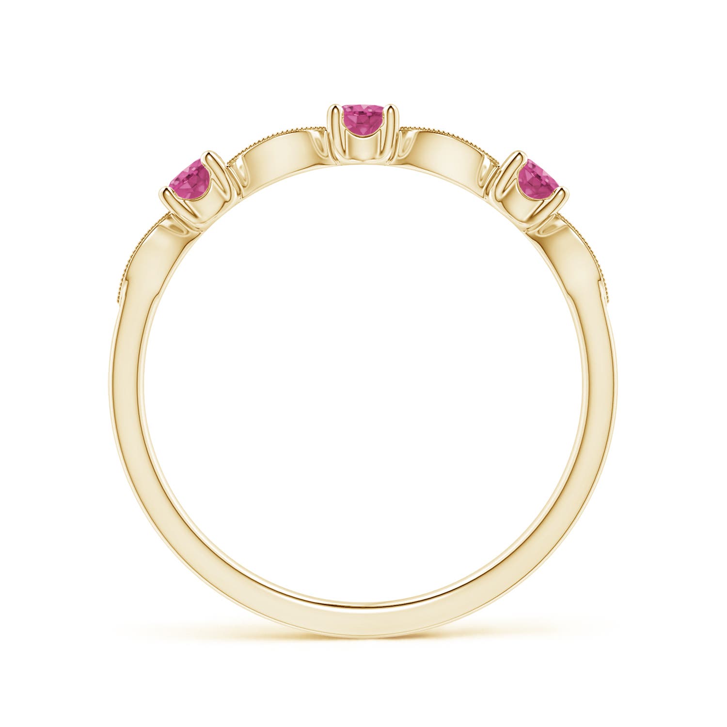 AAAA - Pink Sapphire / 0.34 CT / 14 KT Yellow Gold