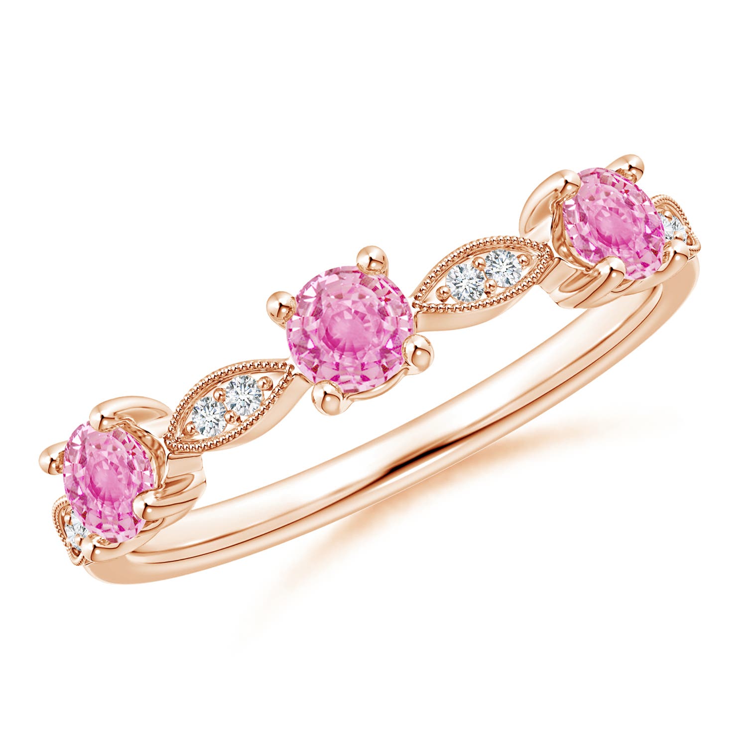 A - Pink Sapphire / 0.74 CT / 14 KT Rose Gold