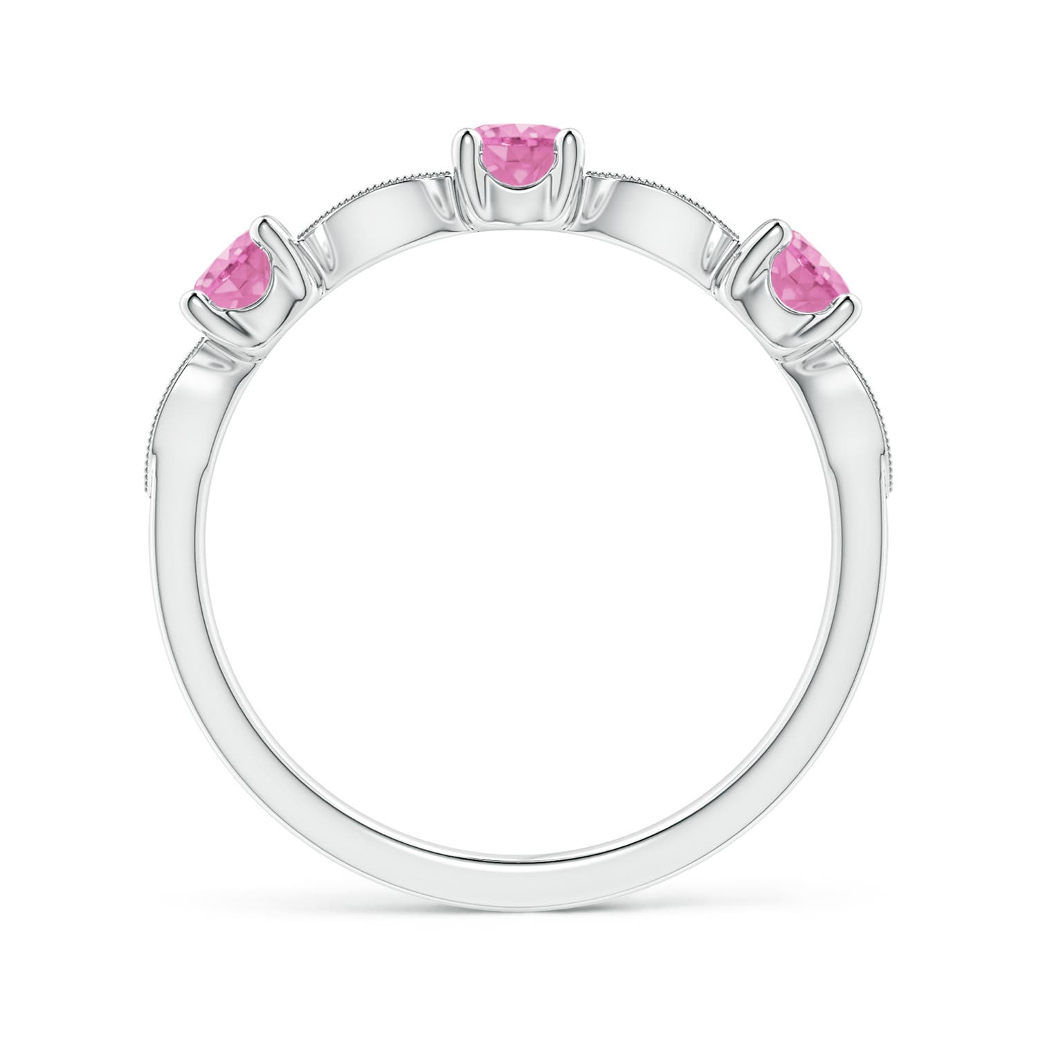 A - Pink Sapphire / 0.74 CT / 14 KT White Gold