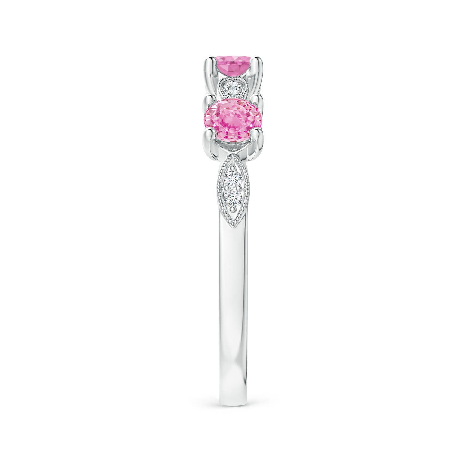 A - Pink Sapphire / 0.74 CT / 14 KT White Gold