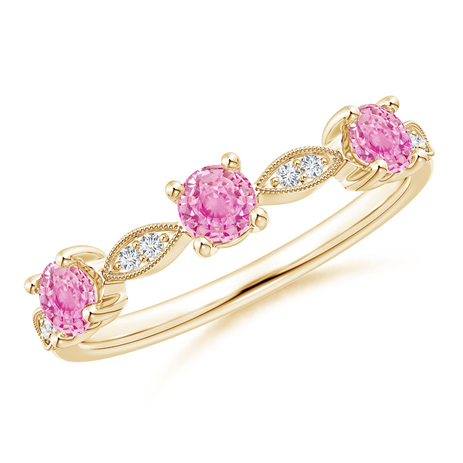 A - Pink Sapphire / 0.74 CT / 14 KT Yellow Gold