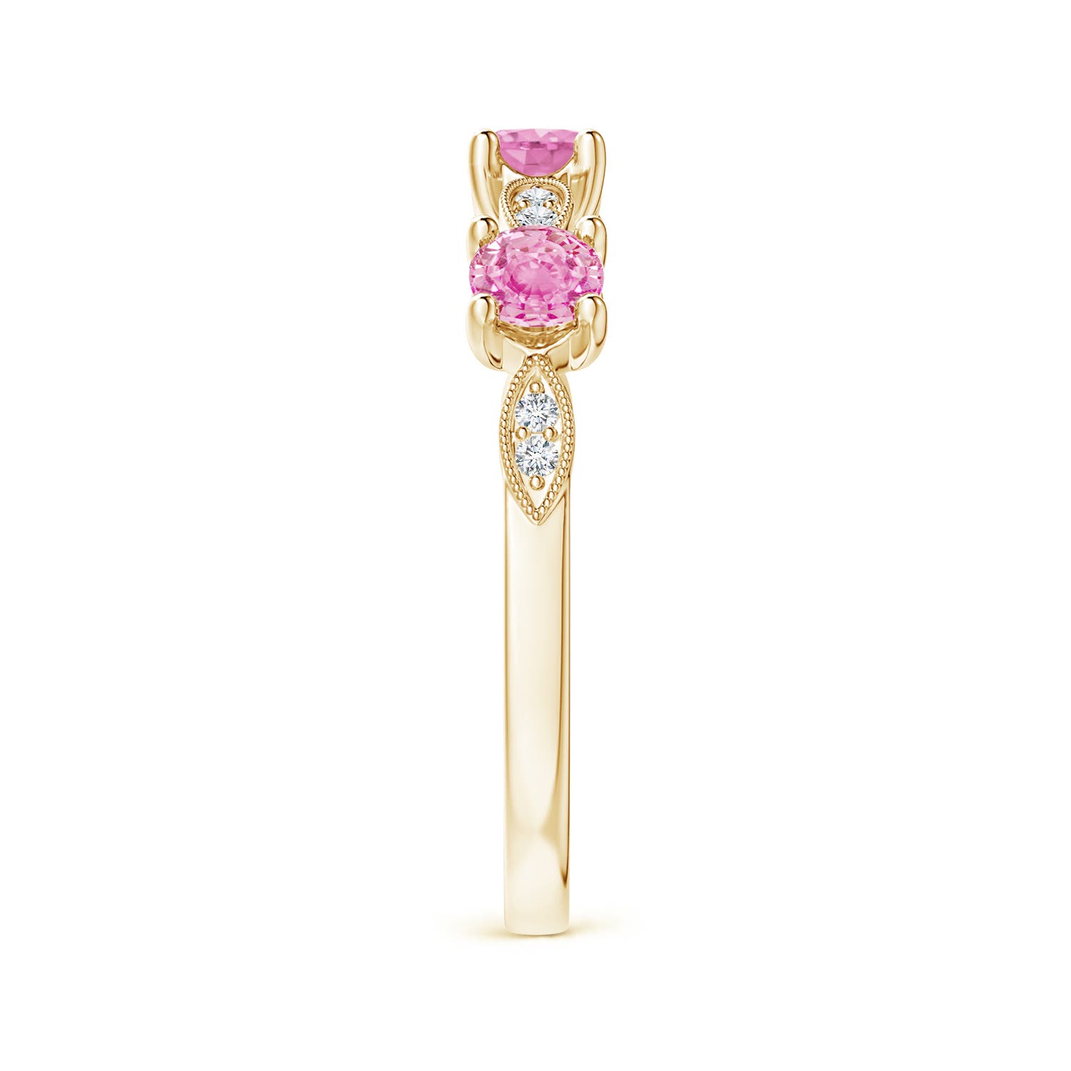 A - Pink Sapphire / 0.74 CT / 14 KT Yellow Gold