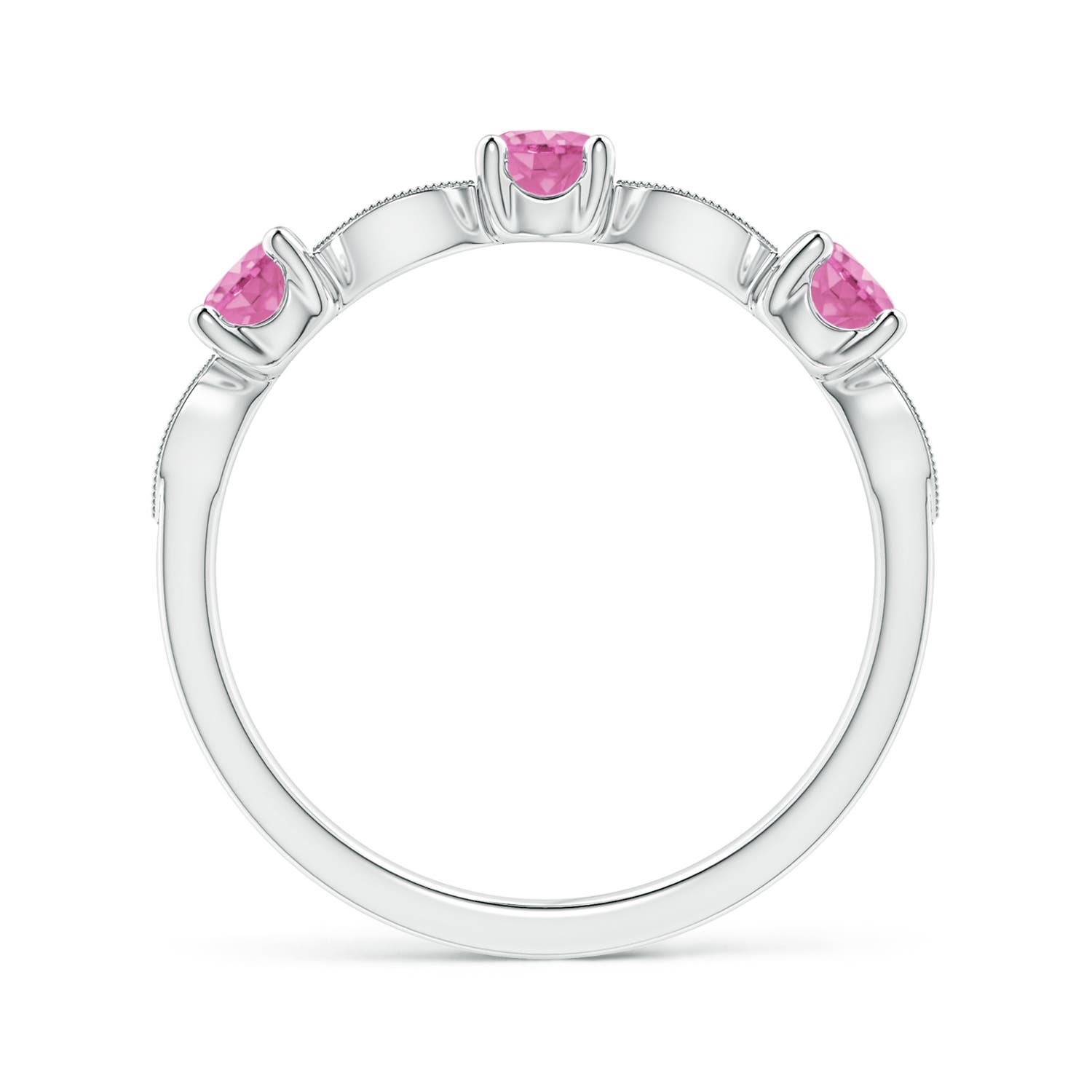 AA - Pink Sapphire / 0.74 CT / 14 KT White Gold