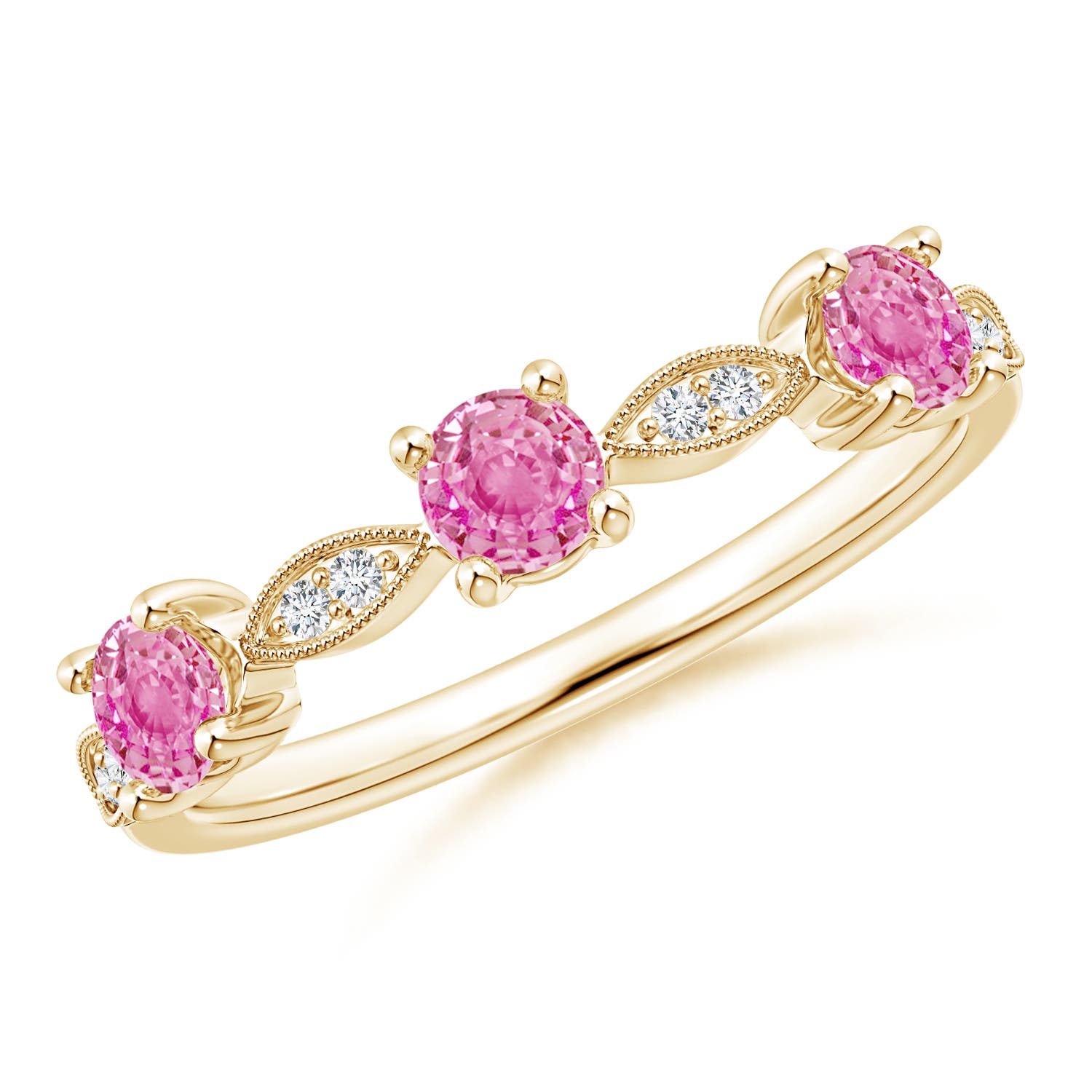 AA - Pink Sapphire / 0.74 CT / 14 KT Yellow Gold