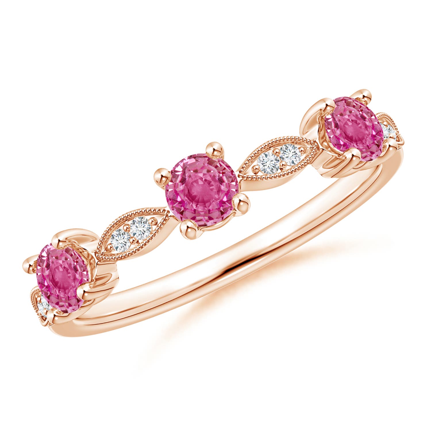 AAA - Pink Sapphire / 0.74 CT / 14 KT Rose Gold