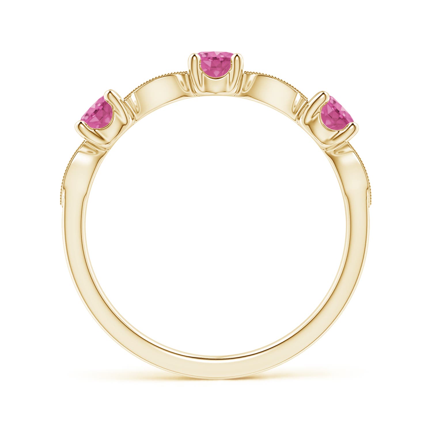 AAA - Pink Sapphire / 0.74 CT / 14 KT Yellow Gold