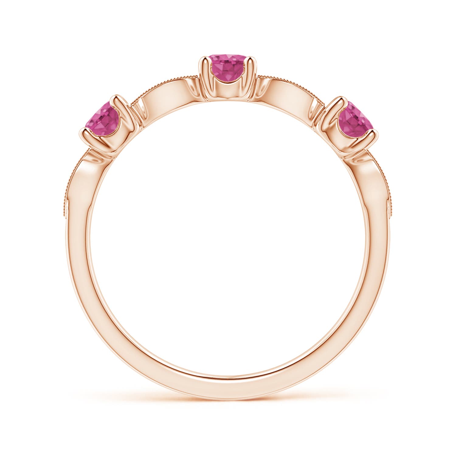 AAAA - Pink Sapphire / 0.74 CT / 14 KT Rose Gold