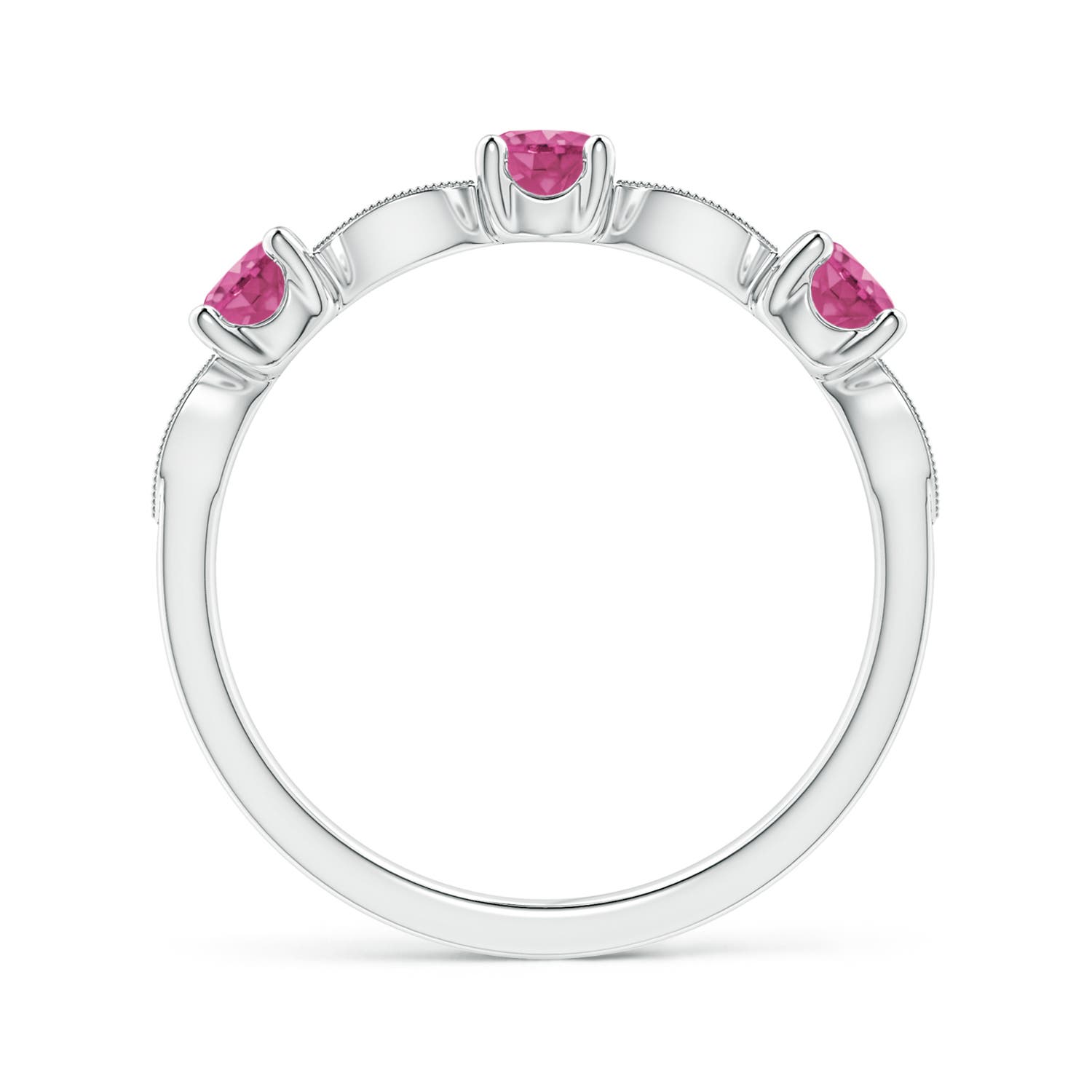 AAAA - Pink Sapphire / 0.74 CT / 14 KT White Gold