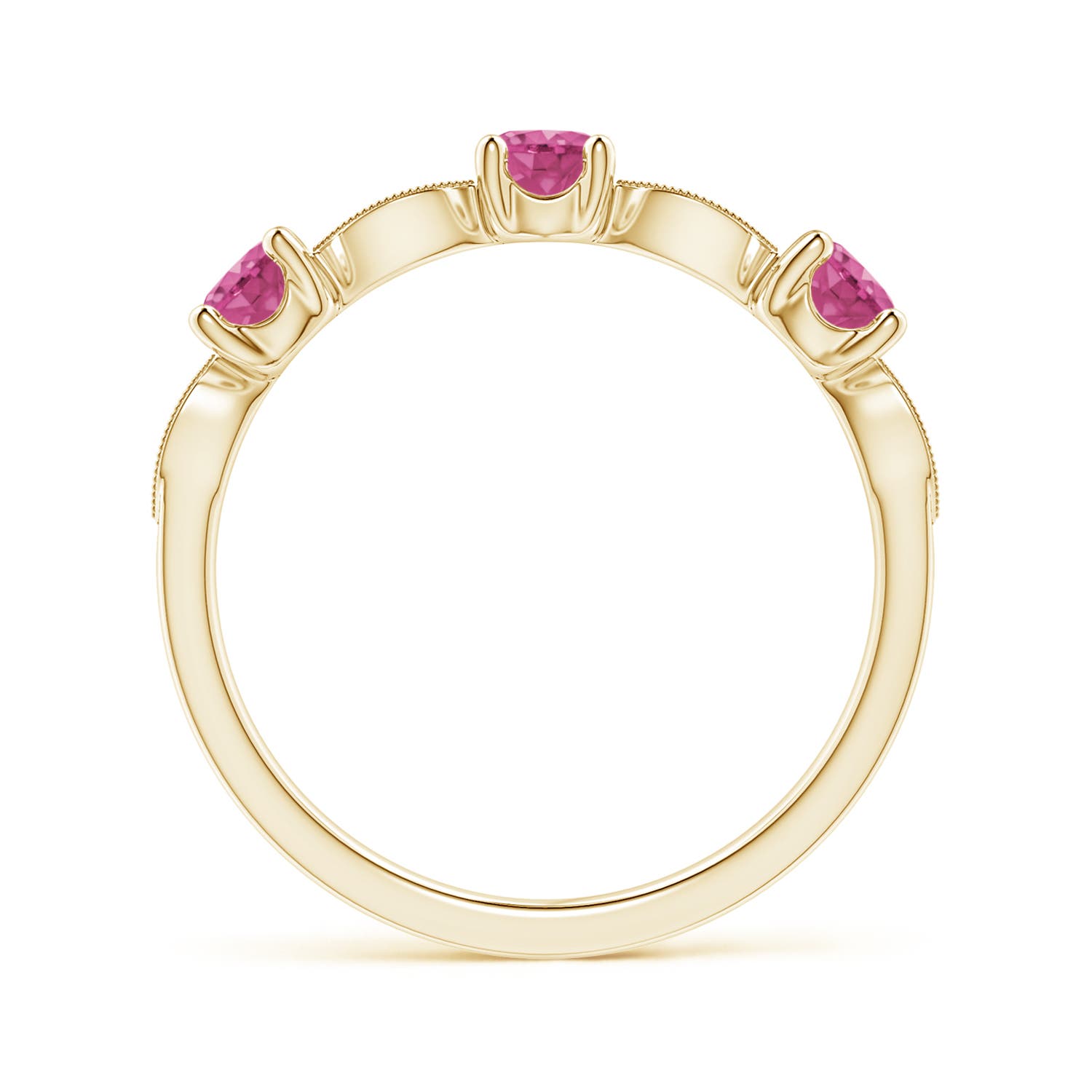 AAAA - Pink Sapphire / 0.74 CT / 14 KT Yellow Gold