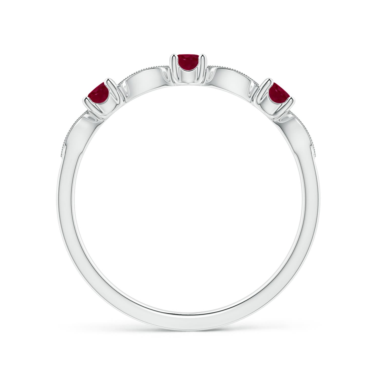 A - Ruby / 0.34 CT / 14 KT White Gold