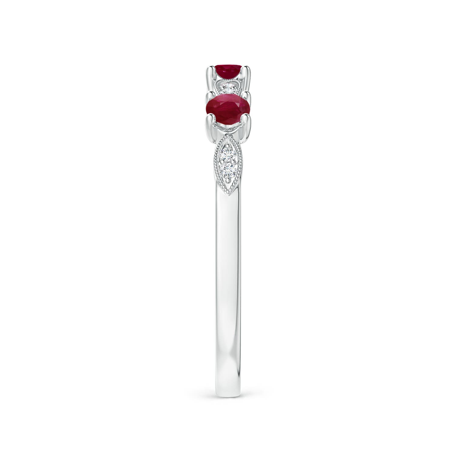 A - Ruby / 0.34 CT / 14 KT White Gold