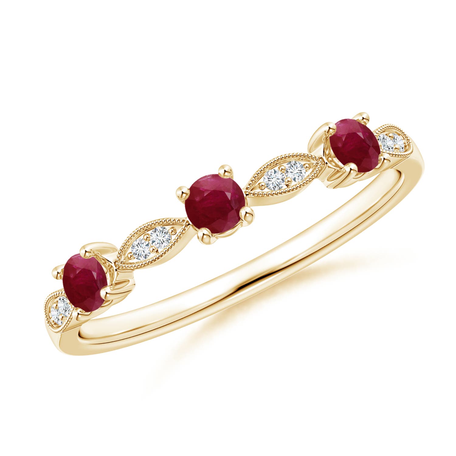 A - Ruby / 0.34 CT / 14 KT Yellow Gold