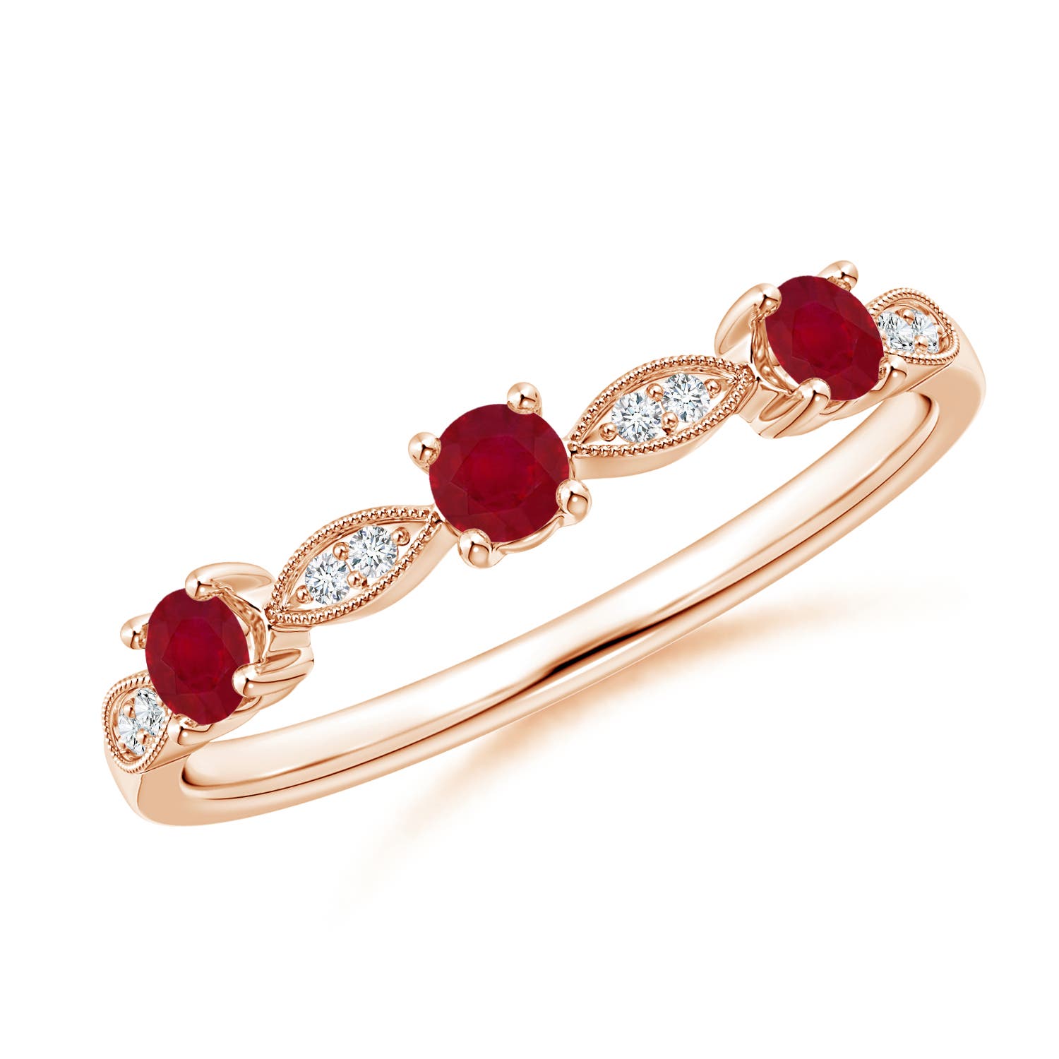 AA - Ruby / 0.34 CT / 14 KT Rose Gold