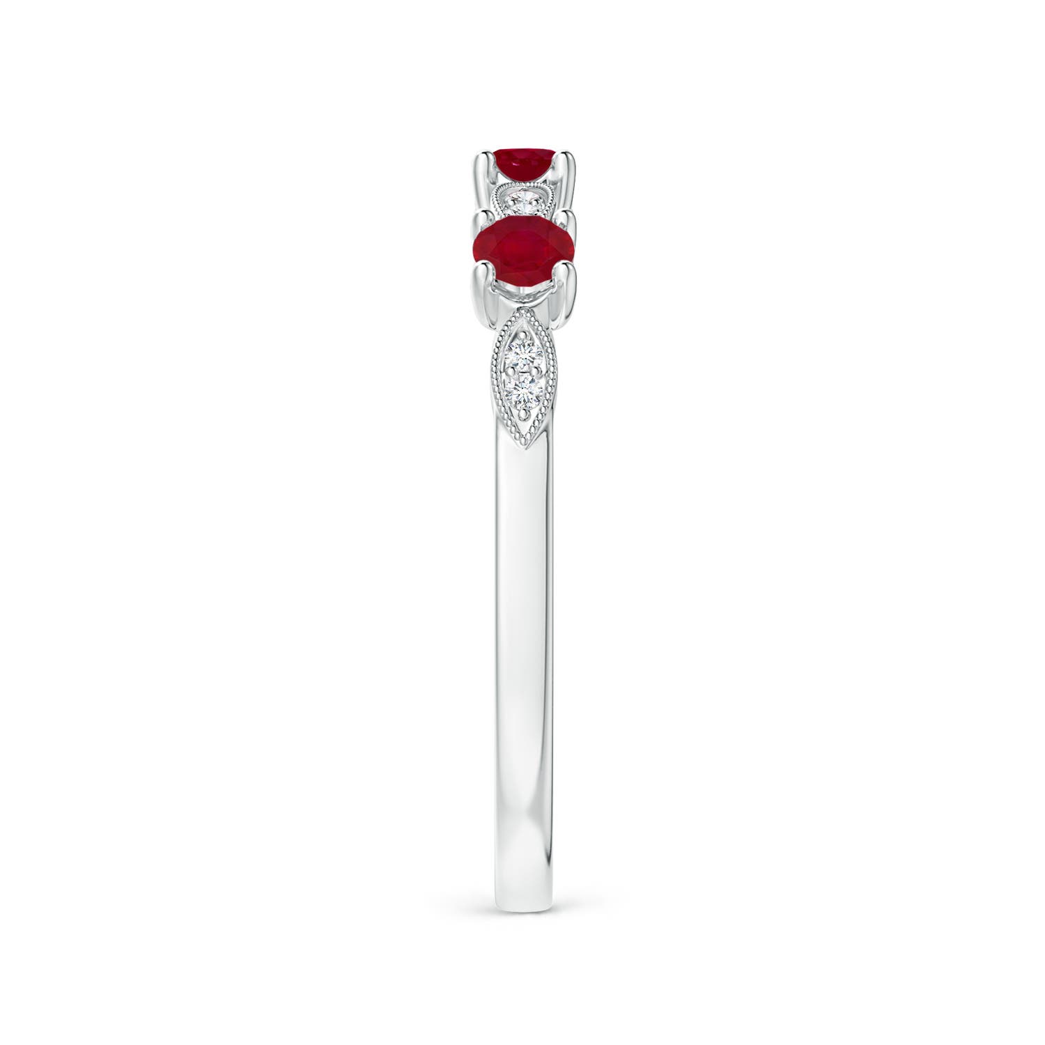 AA - Ruby / 0.34 CT / 14 KT White Gold