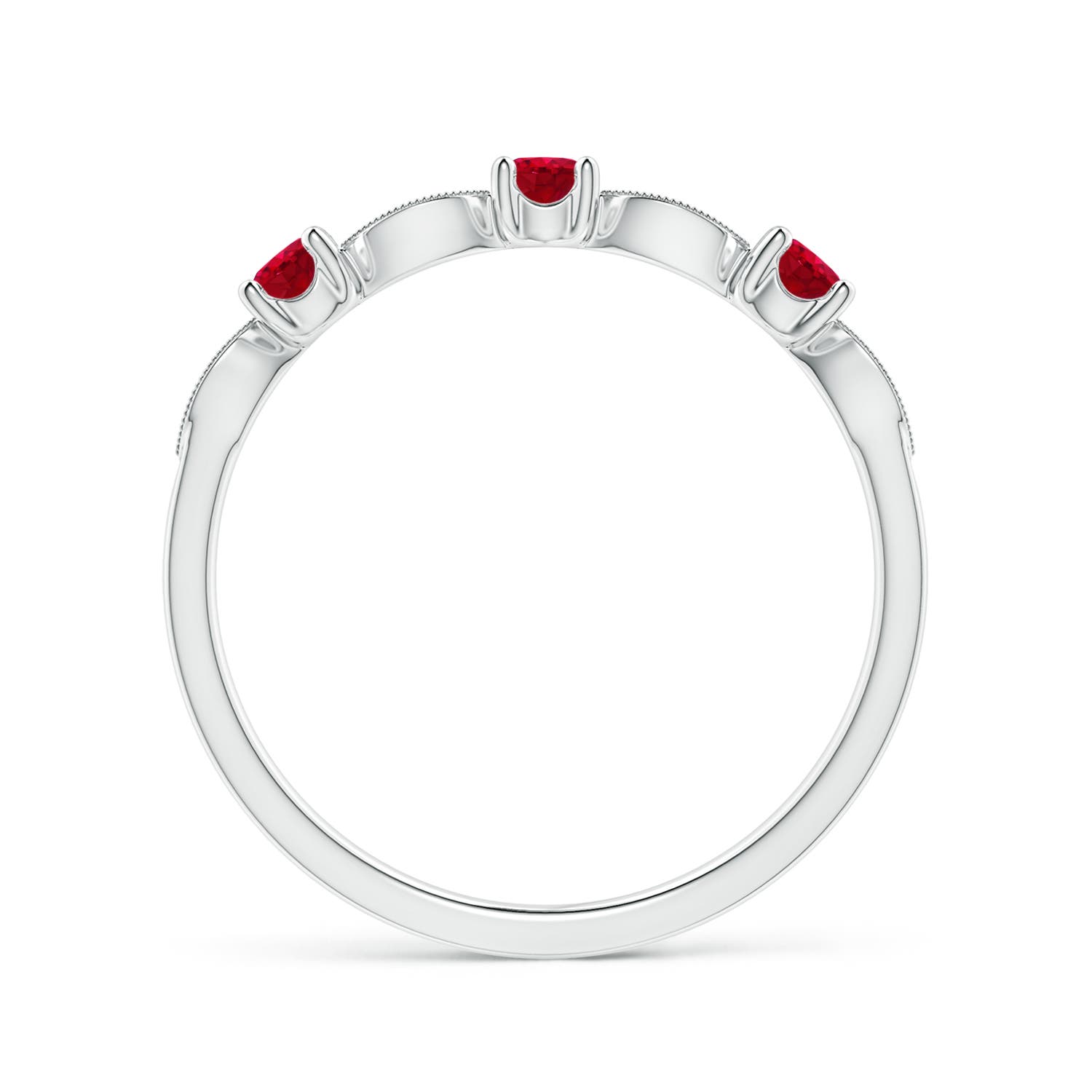 AAA - Ruby / 0.34 CT / 14 KT White Gold