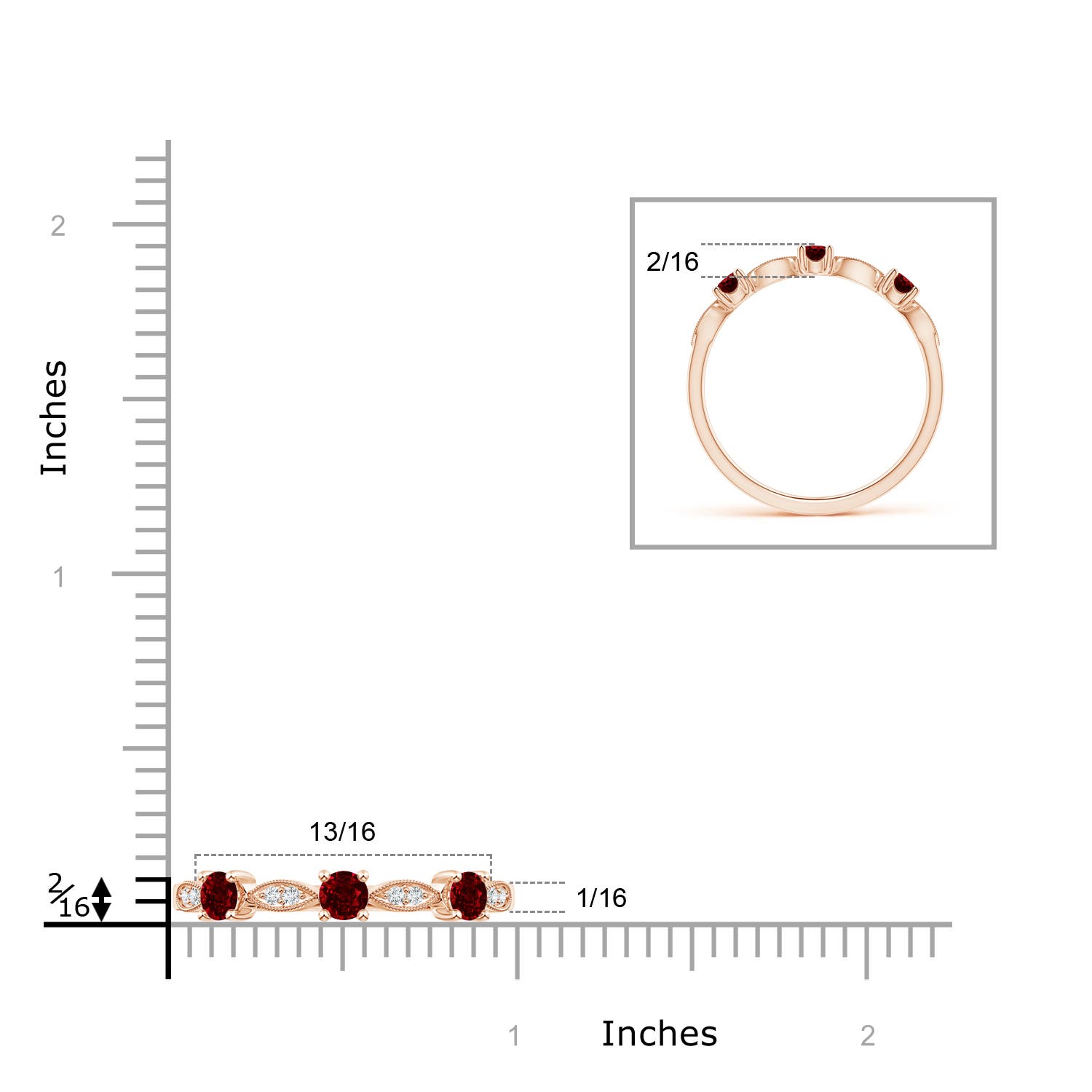 AAAA - Ruby / 0.34 CT / 14 KT Rose Gold