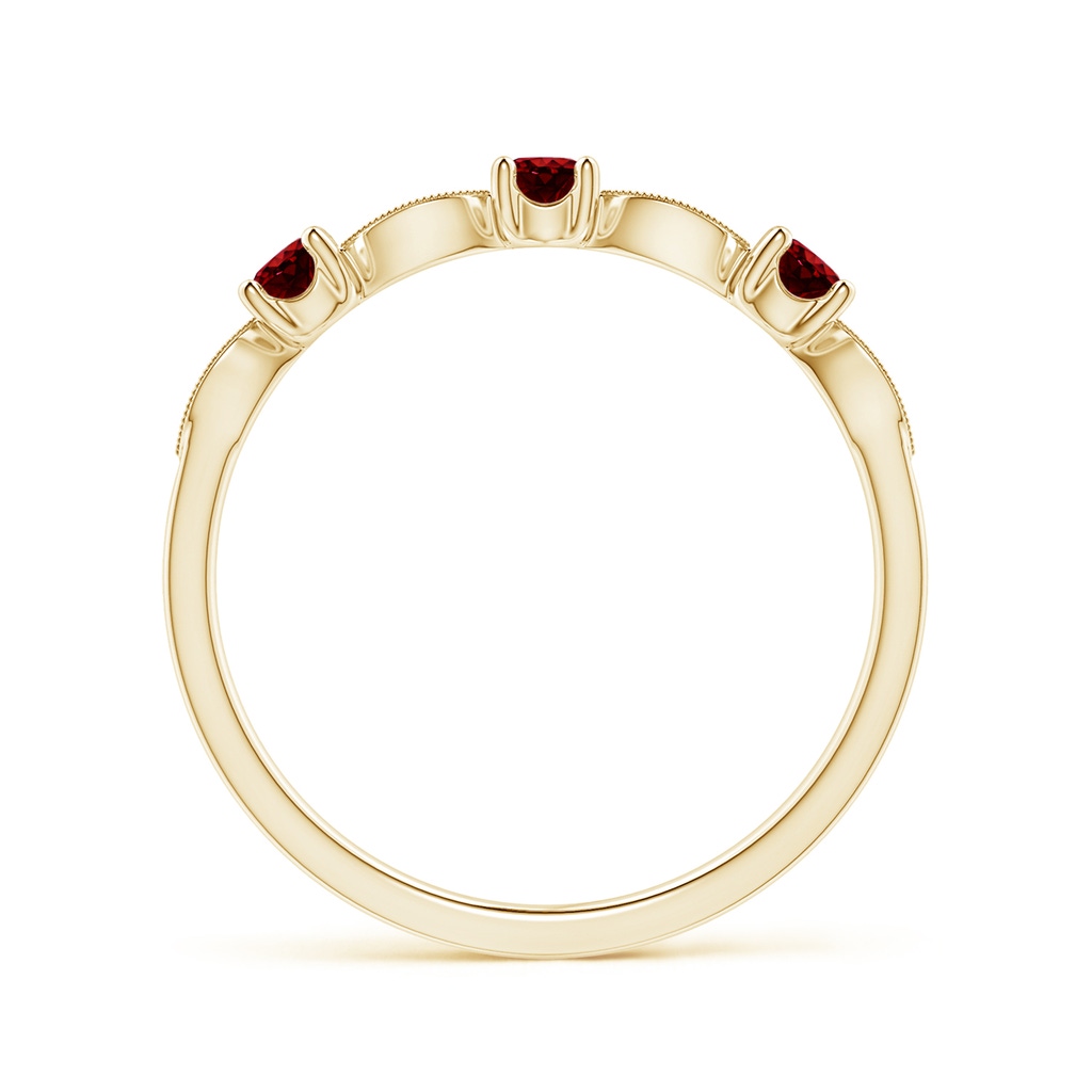 2.7mm AAAA Ruby & Diamond Marquise and Dot Band in Yellow Gold Side-1