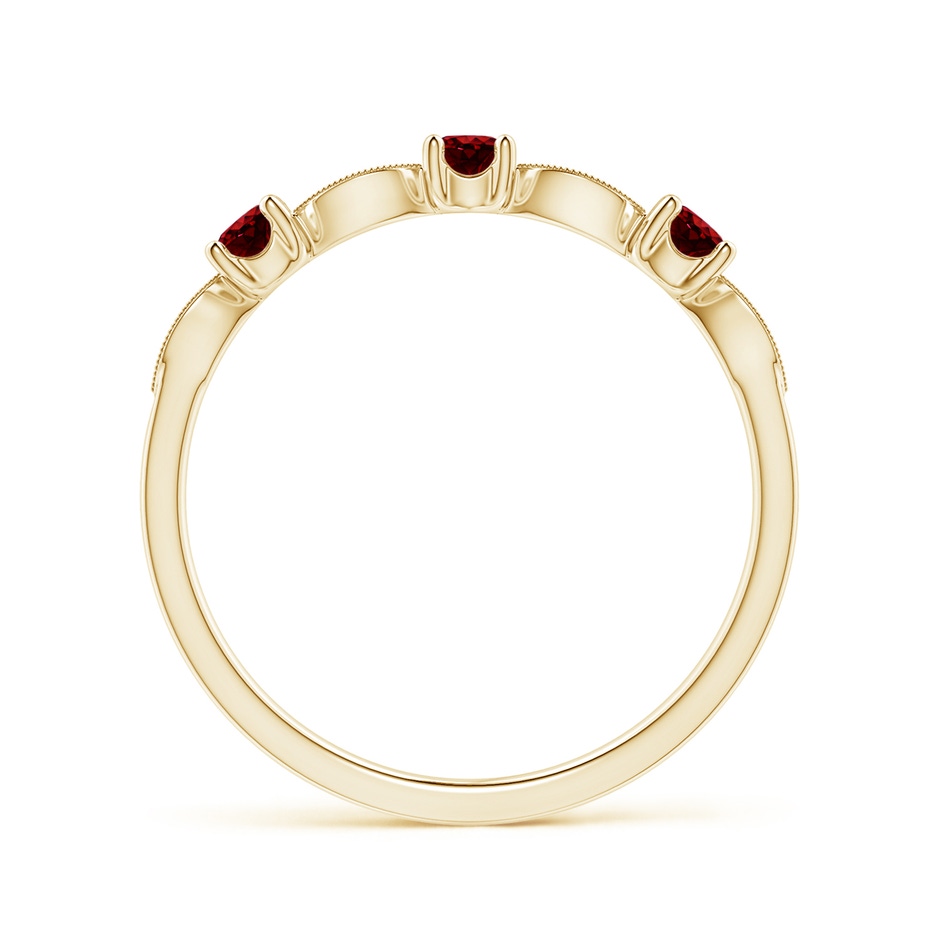 2.7mm AAAA Ruby & Diamond Marquise and Dot Band in Yellow Gold side-1