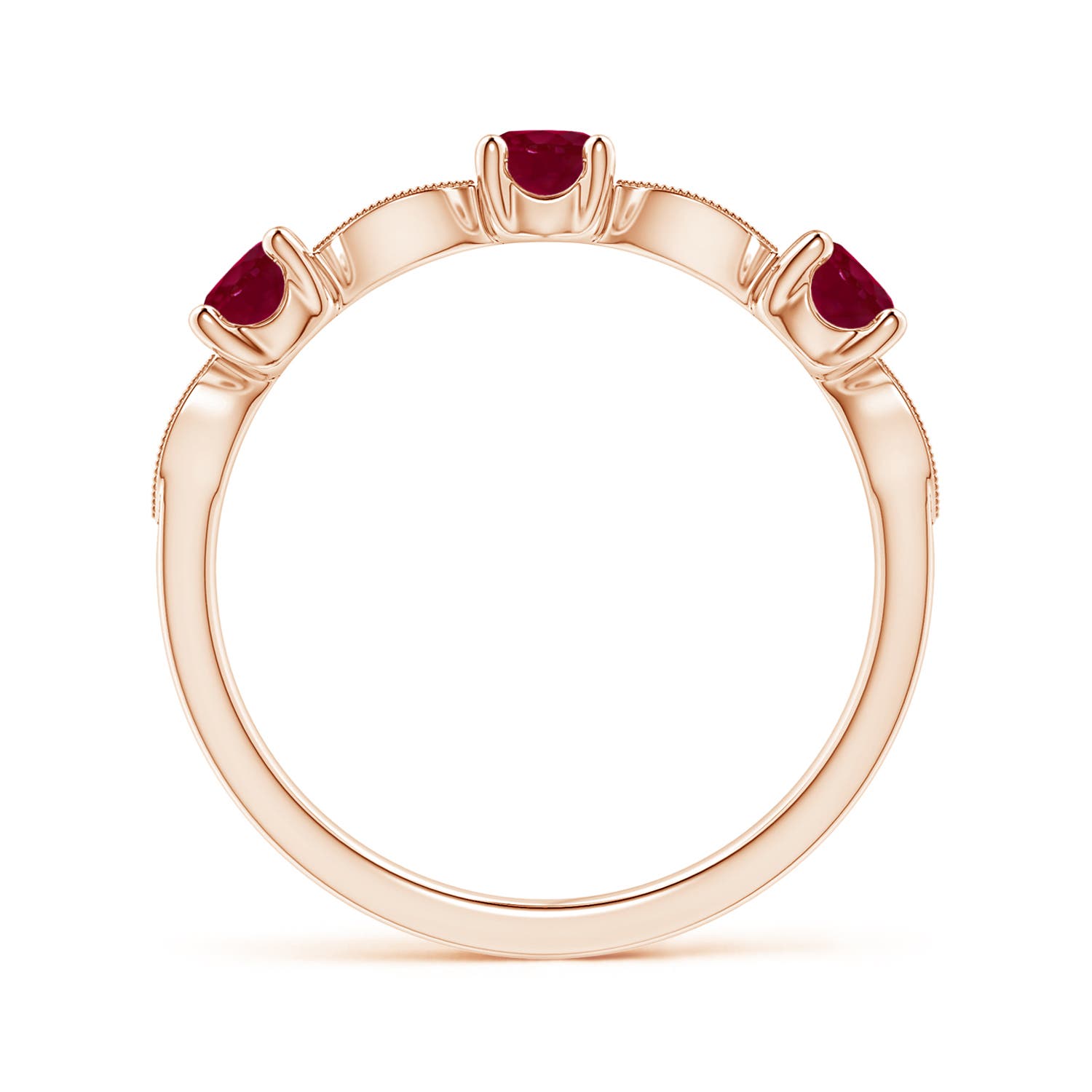 A - Ruby / 0.74 CT / 14 KT Rose Gold