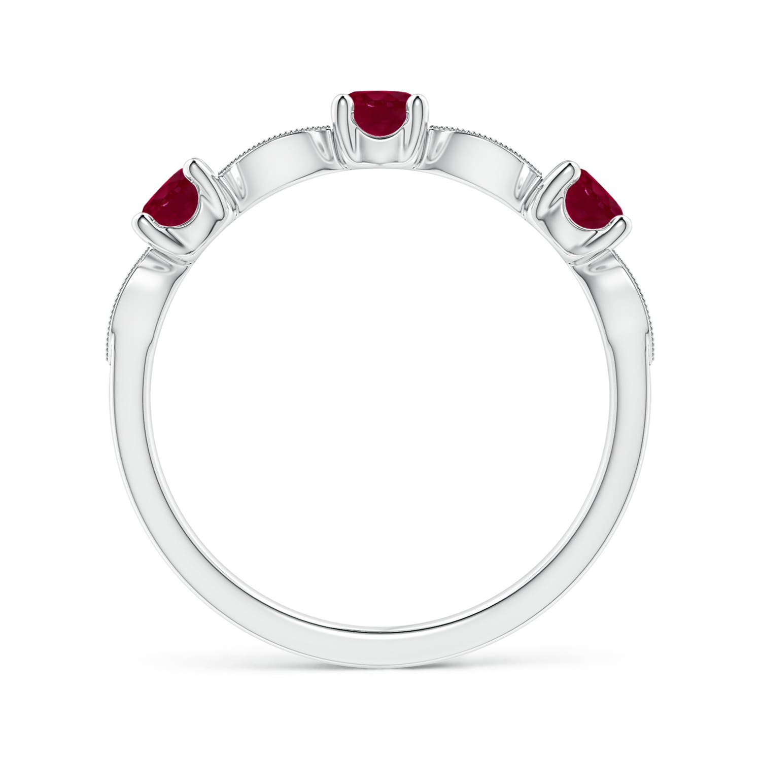 A - Ruby / 0.74 CT / 14 KT White Gold