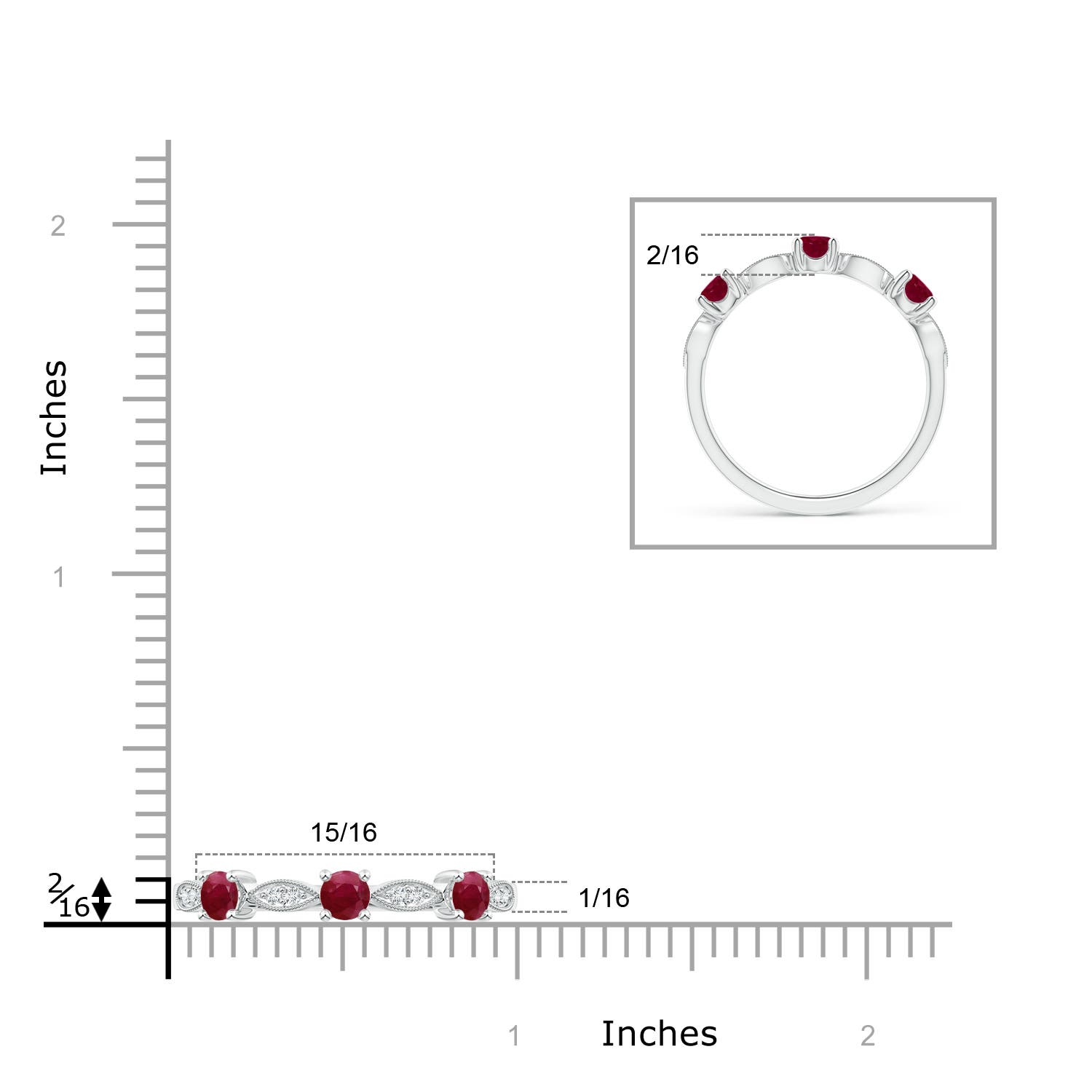 A - Ruby / 0.74 CT / 14 KT White Gold