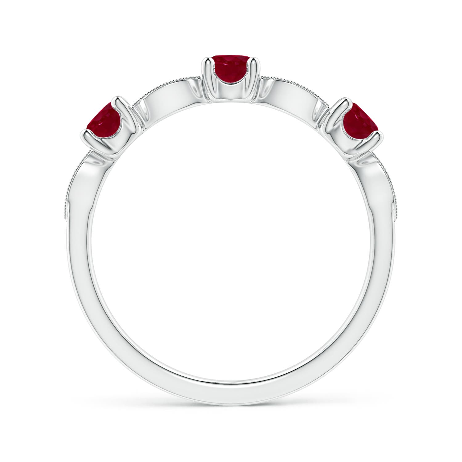 AA - Ruby / 0.74 CT / 14 KT White Gold