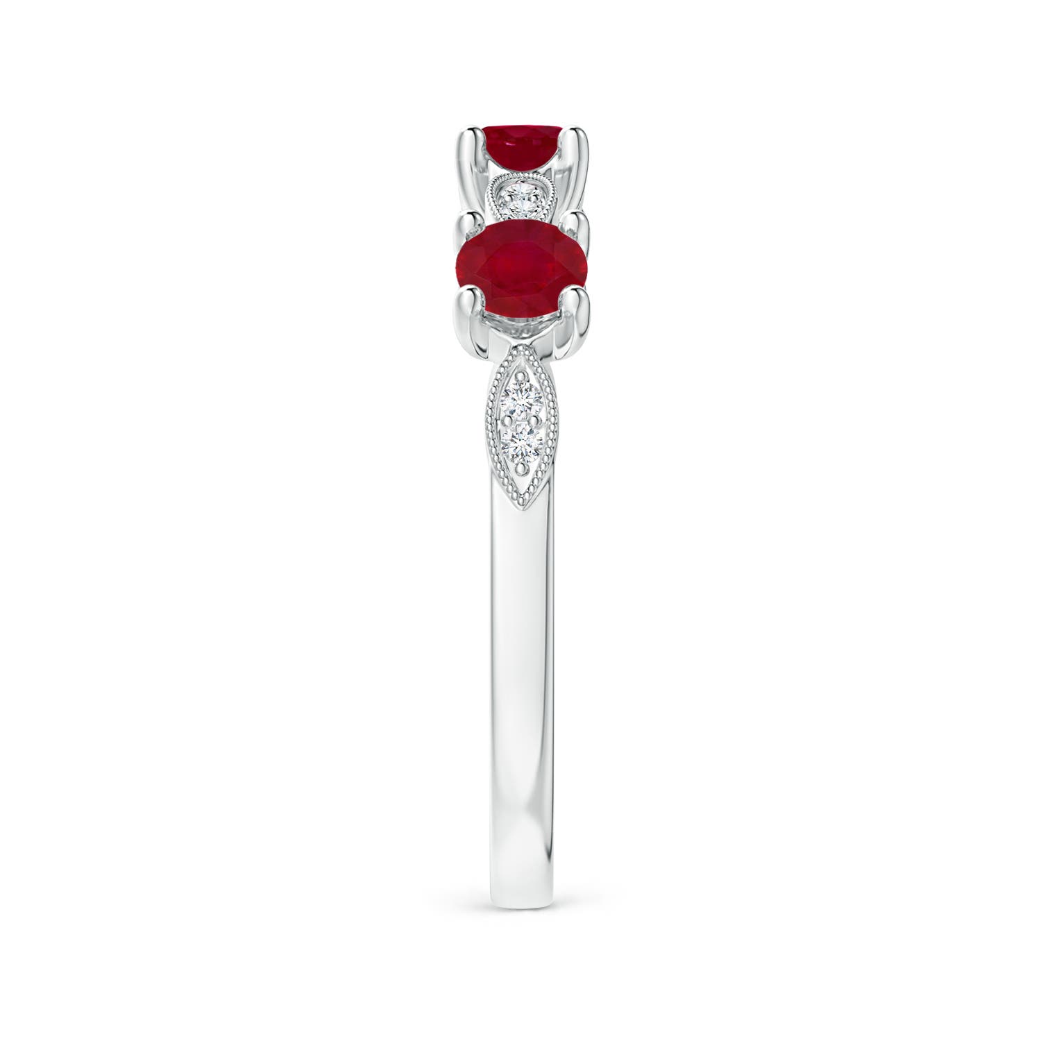 AA - Ruby / 0.74 CT / 14 KT White Gold