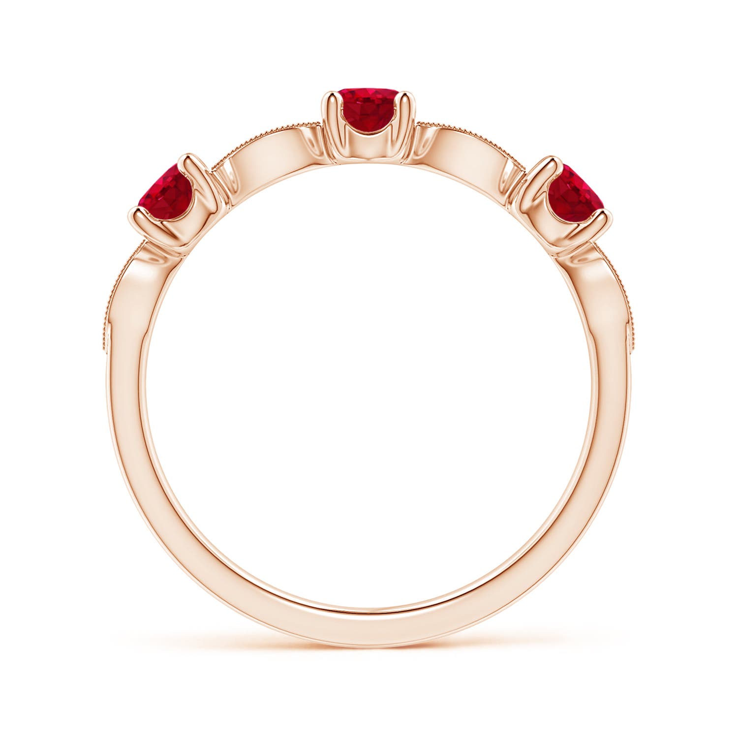 AAA - Ruby / 0.74 CT / 14 KT Rose Gold