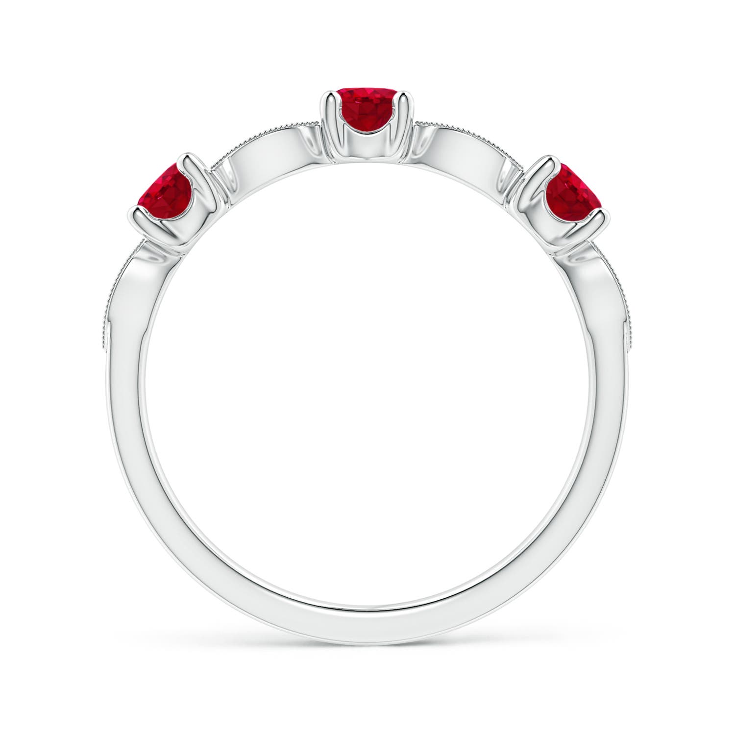 AAA - Ruby / 0.74 CT / 14 KT White Gold